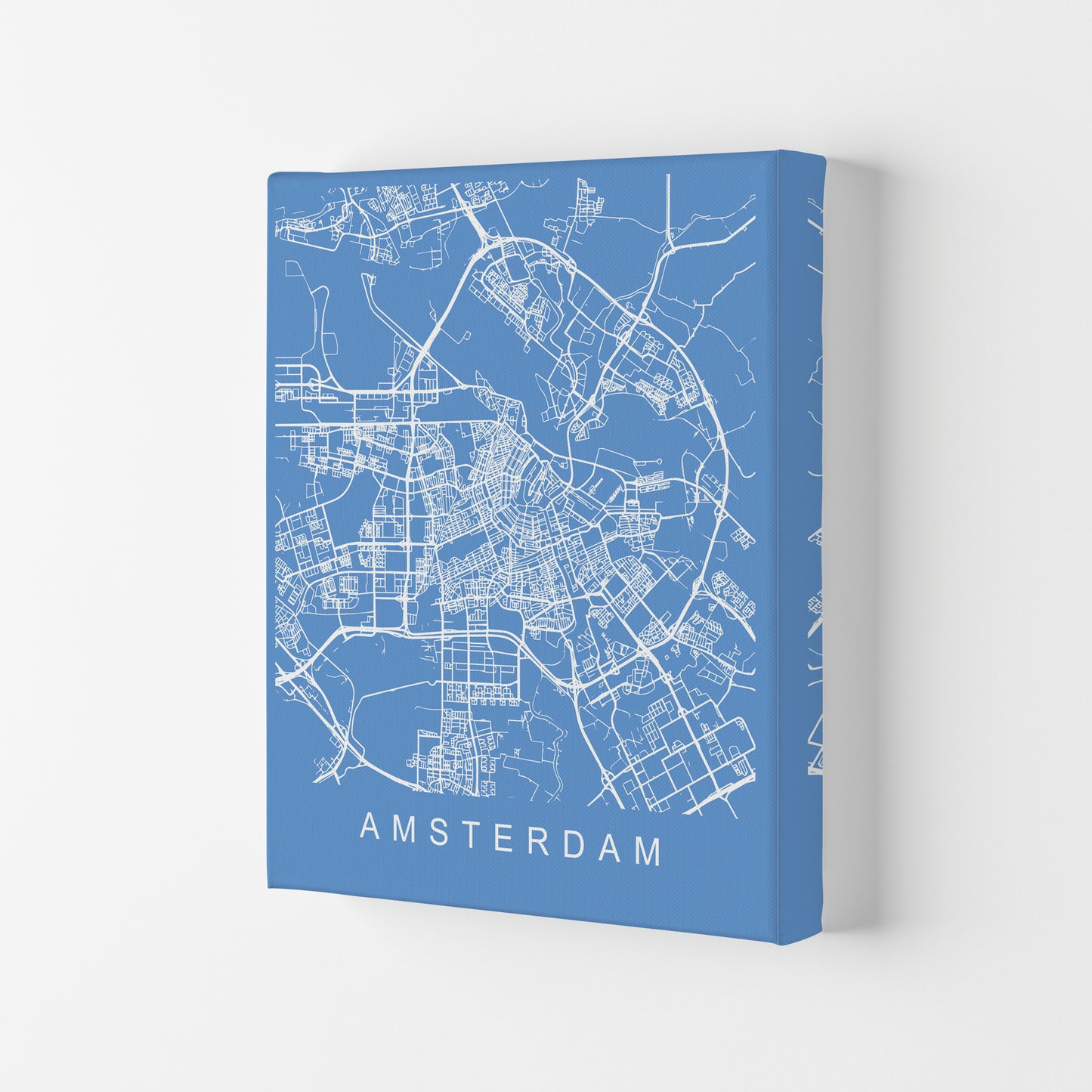Amsterdam Map Blueprint Art Print by Pixy Paper Canvas