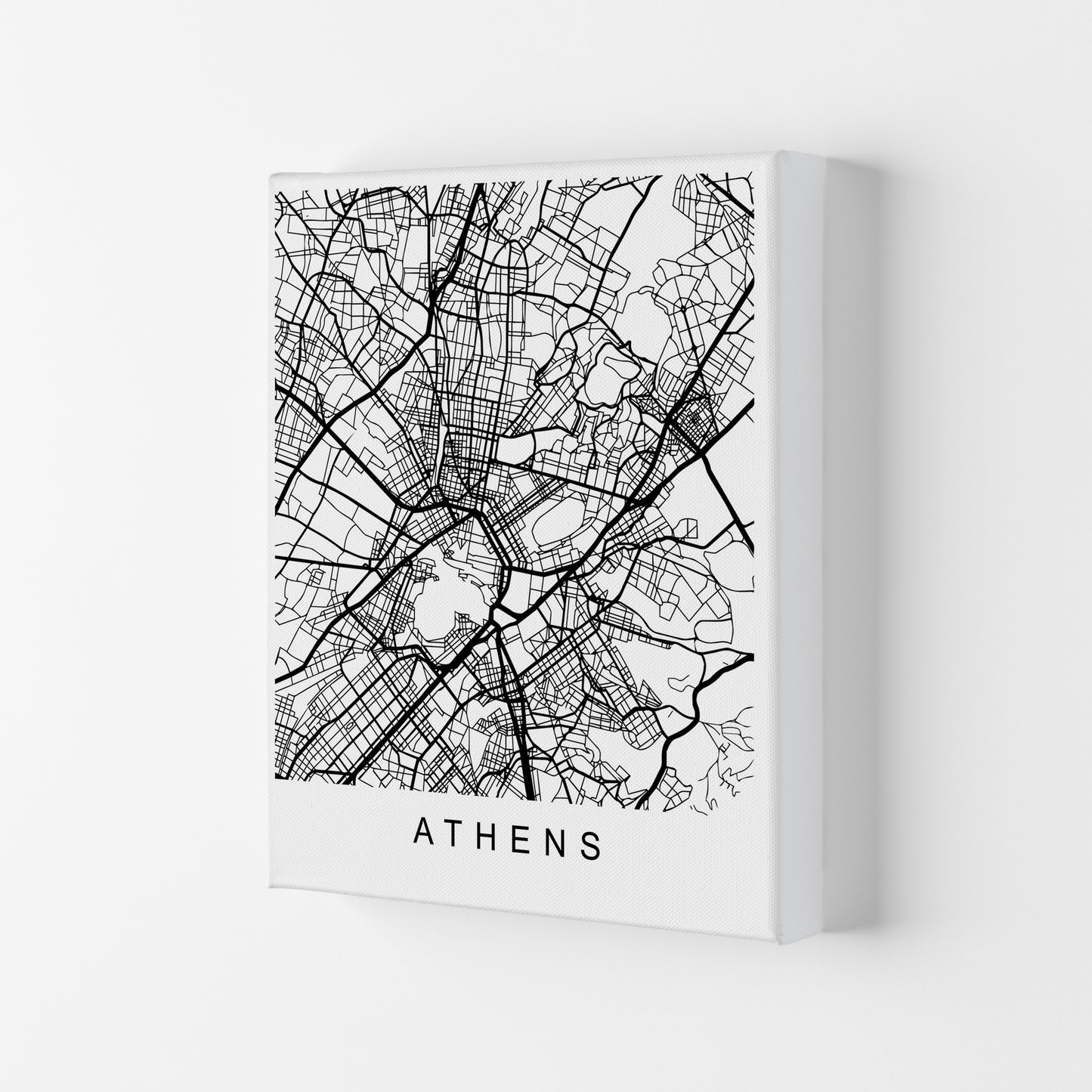 Athens Map Art Print by Pixy Paper Canvas