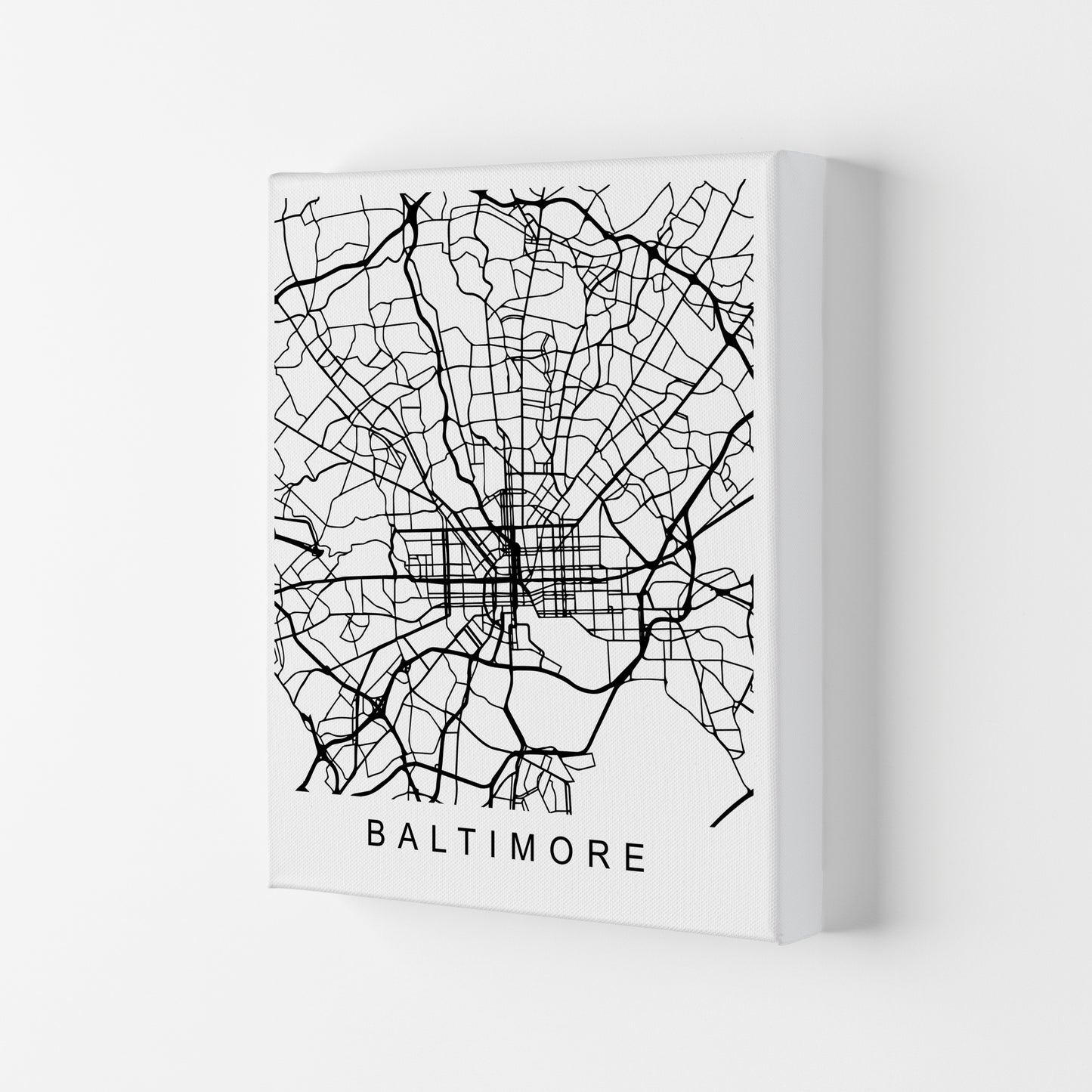 Baltimore Map Art Print by Pixy Paper Canvas