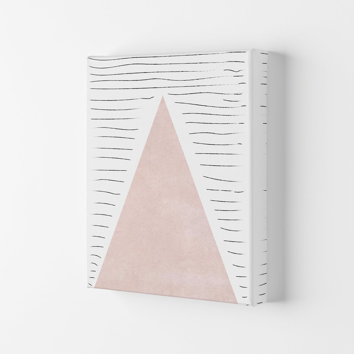 Mountains lines pink cotton Art Print by Pixy Paper Canvas