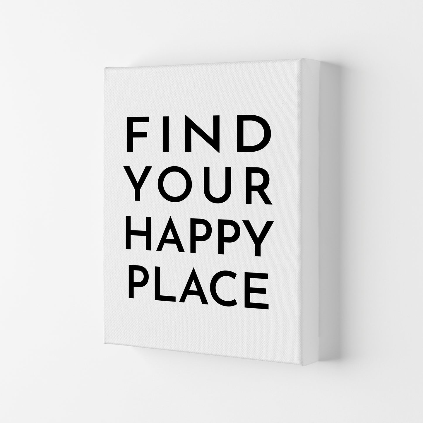 Find Your Happy Place Typography Art Print by Pixy Paper Canvas