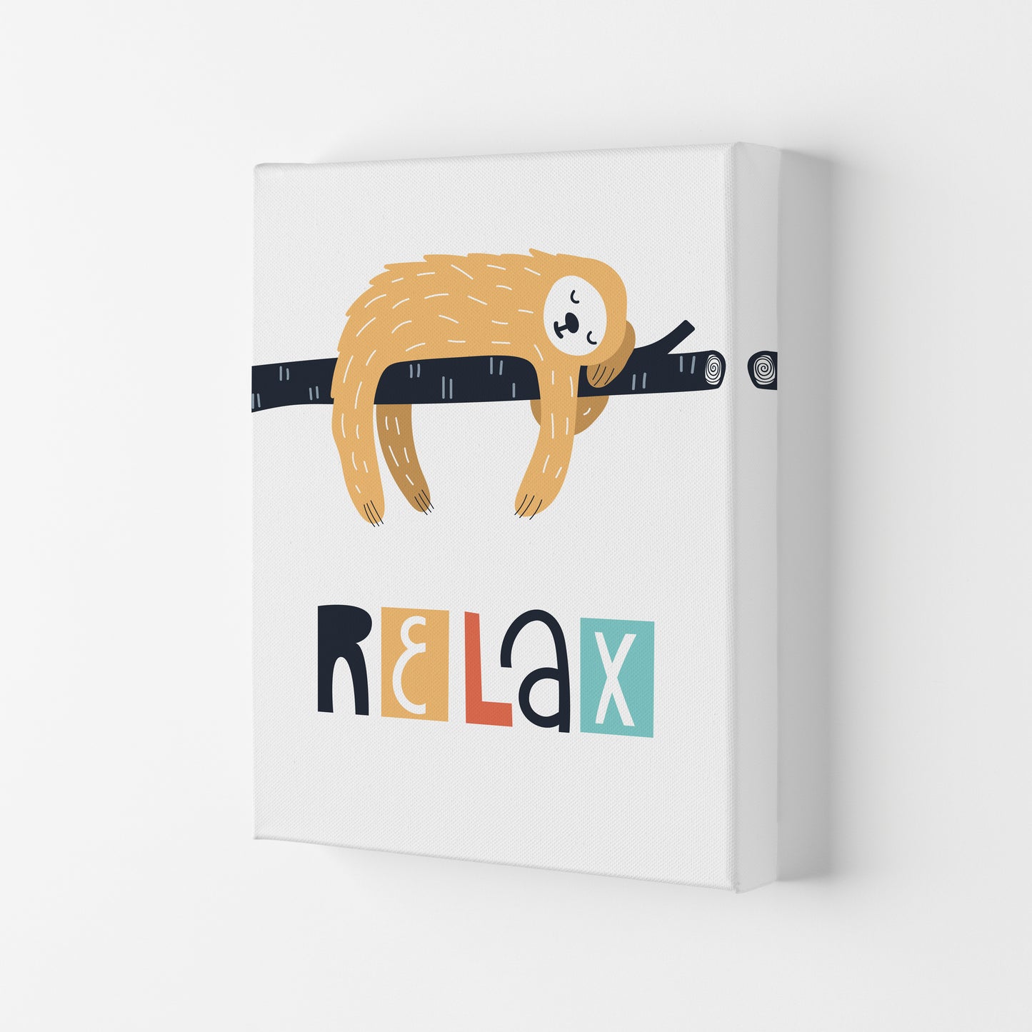 Relax sloth Neutral kids Art Print by Pixy Paper Canvas