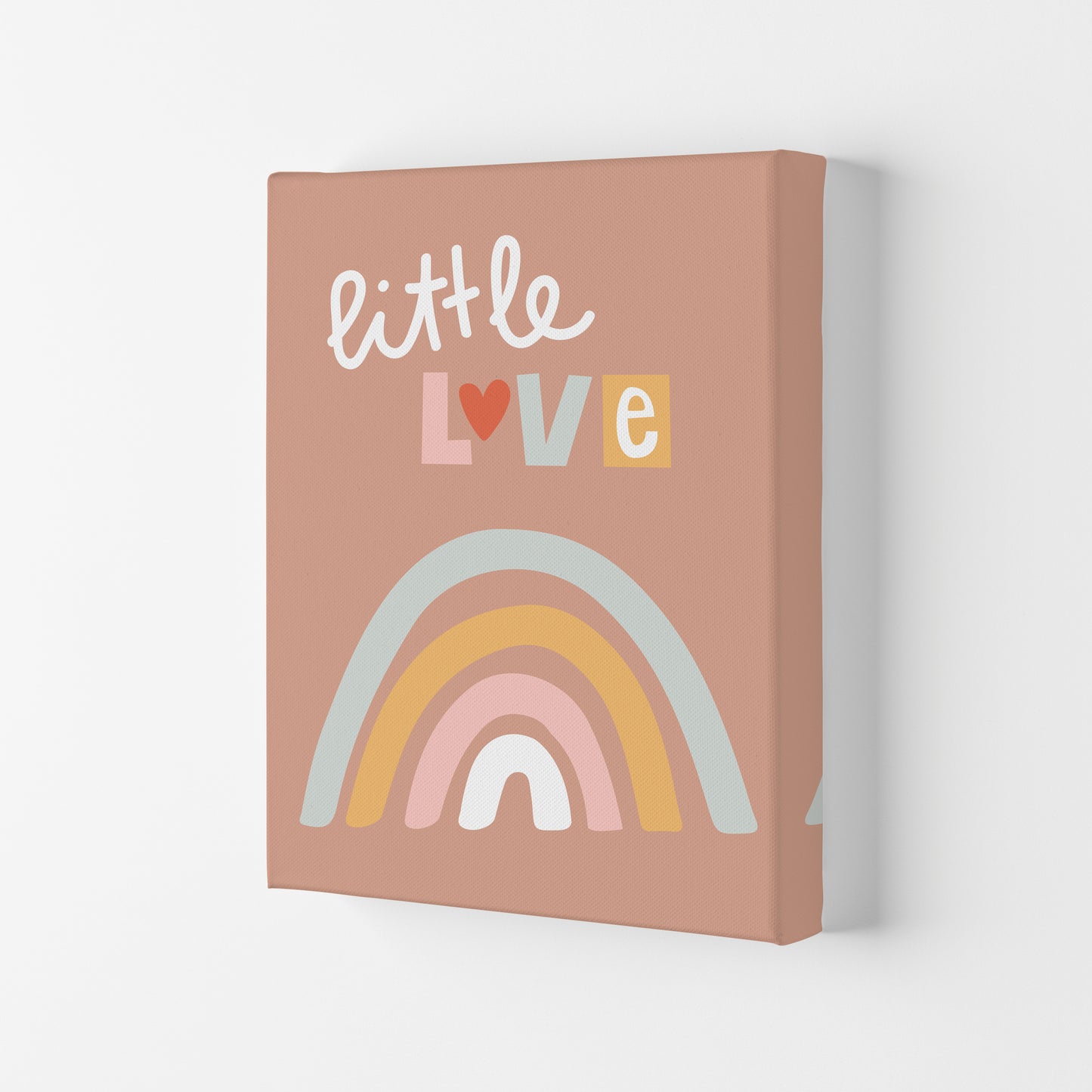 Little love rainbow Neutral kids Art Print by Pixy Paper Canvas