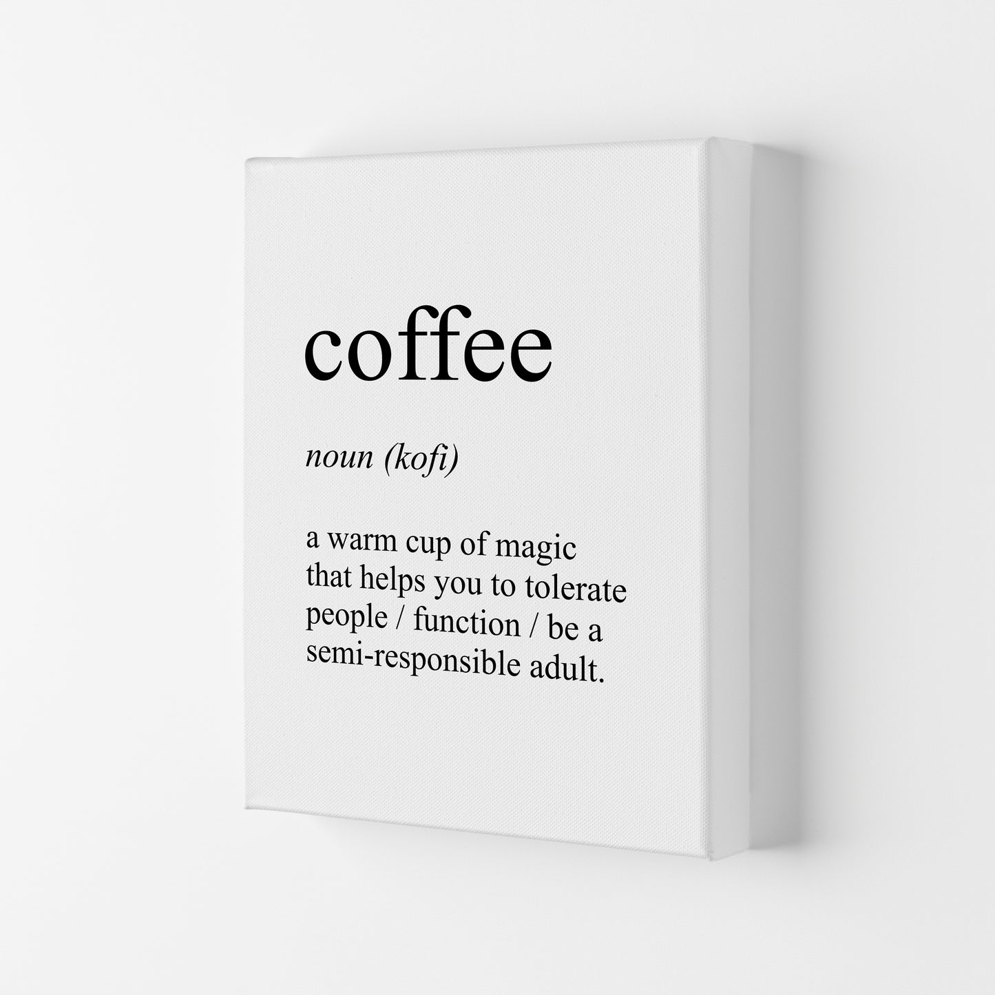 Coffee Definition Art Print by Pixy Paper Canvas