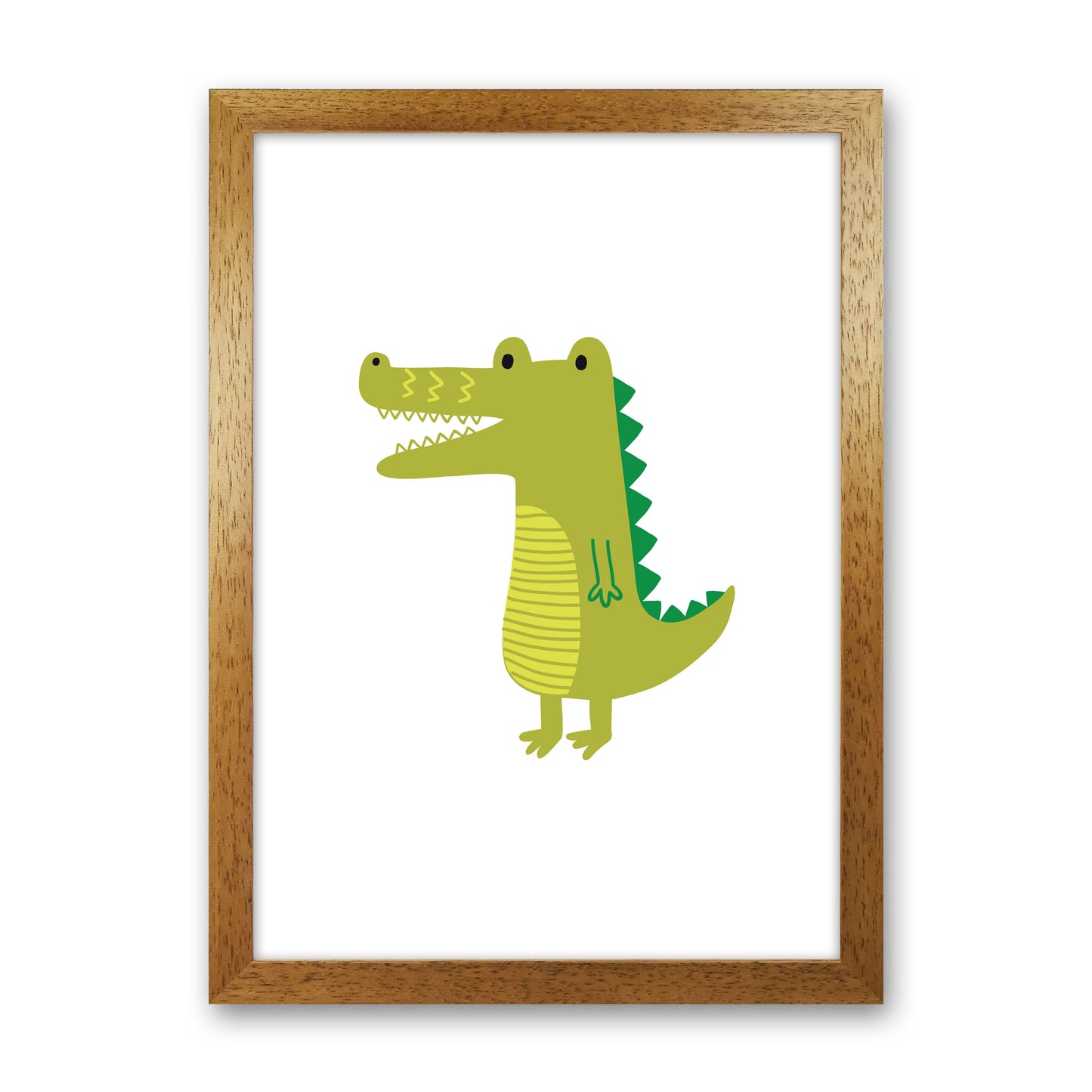 Children's Animals, Alligator Modern Print Oak Grain