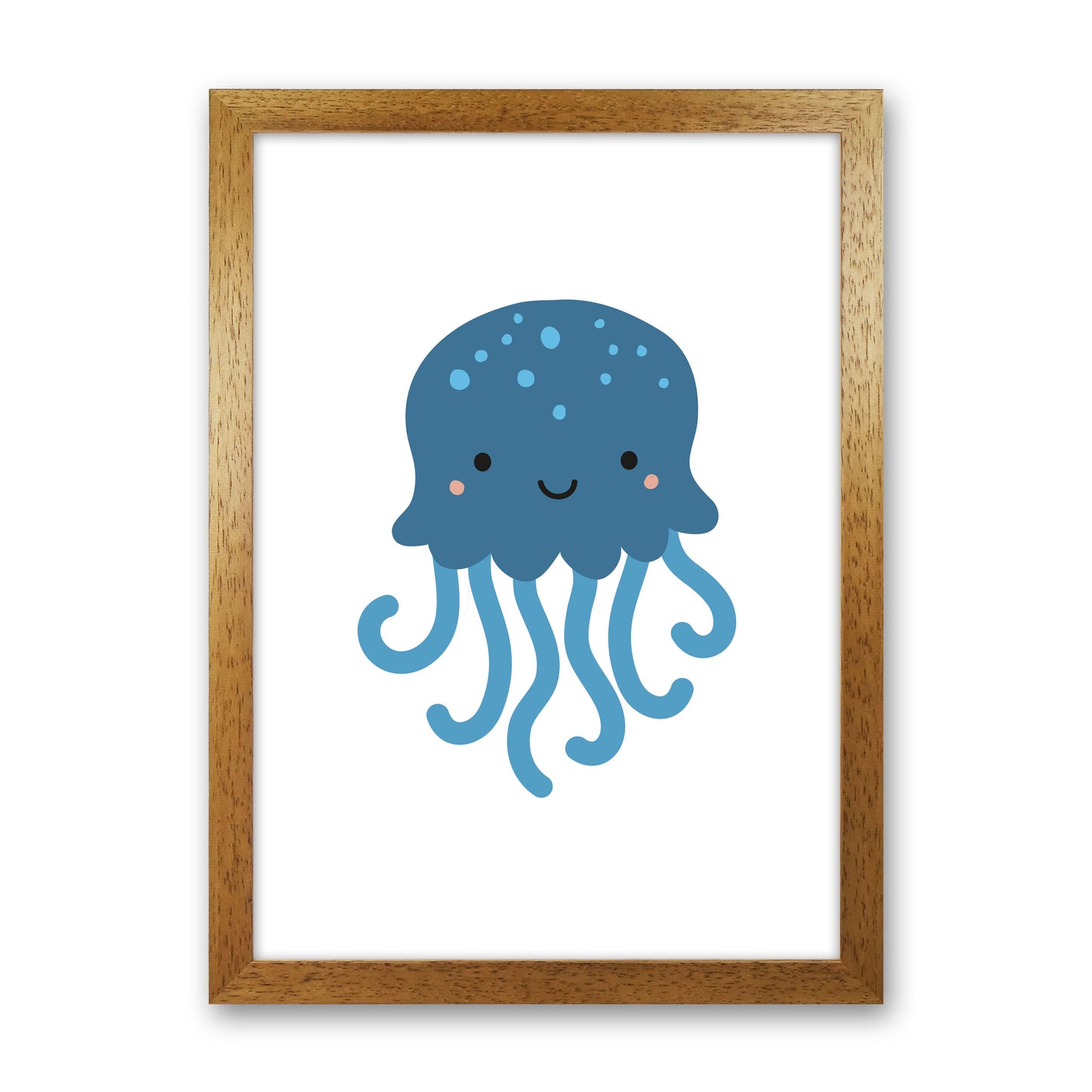 Children's Animals, Jellyfish Modern Print Oak Grain