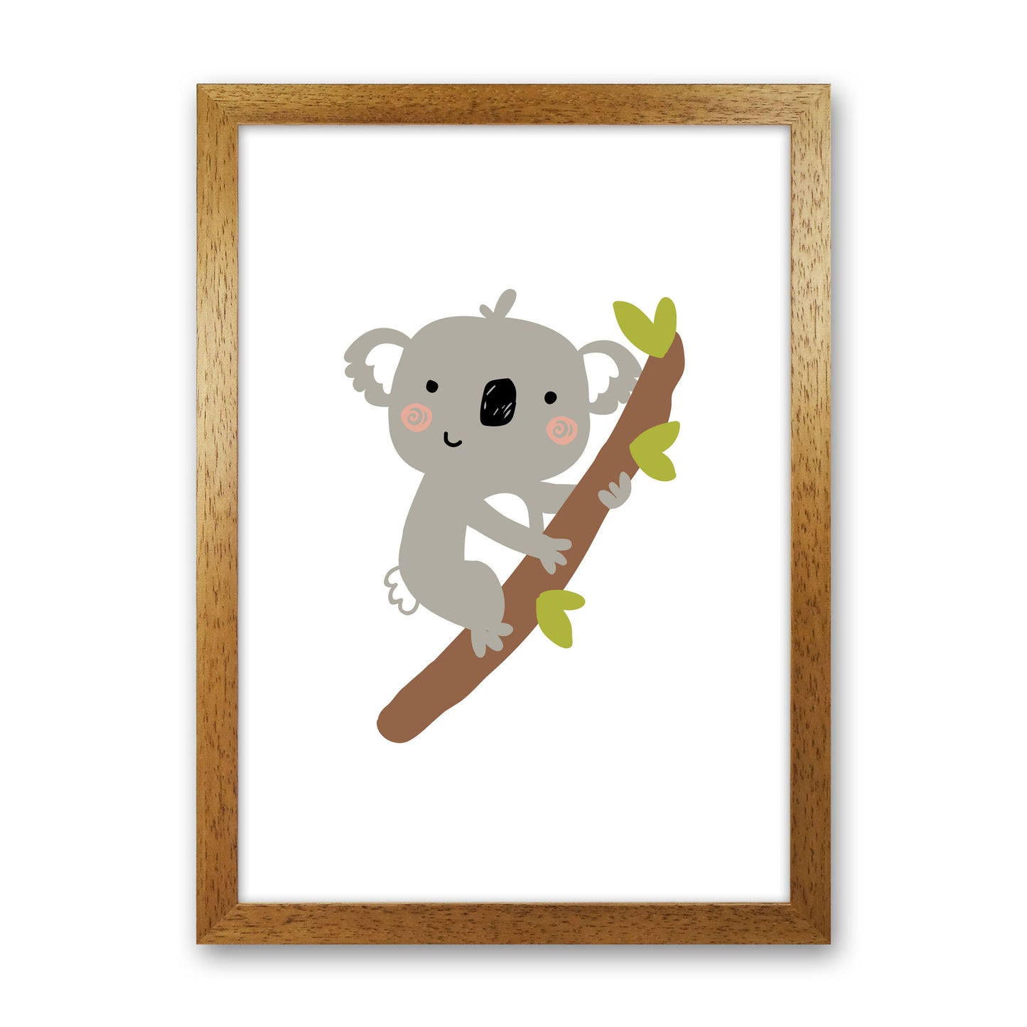 Children's Animals, Koala Modern Print Oak Grain
