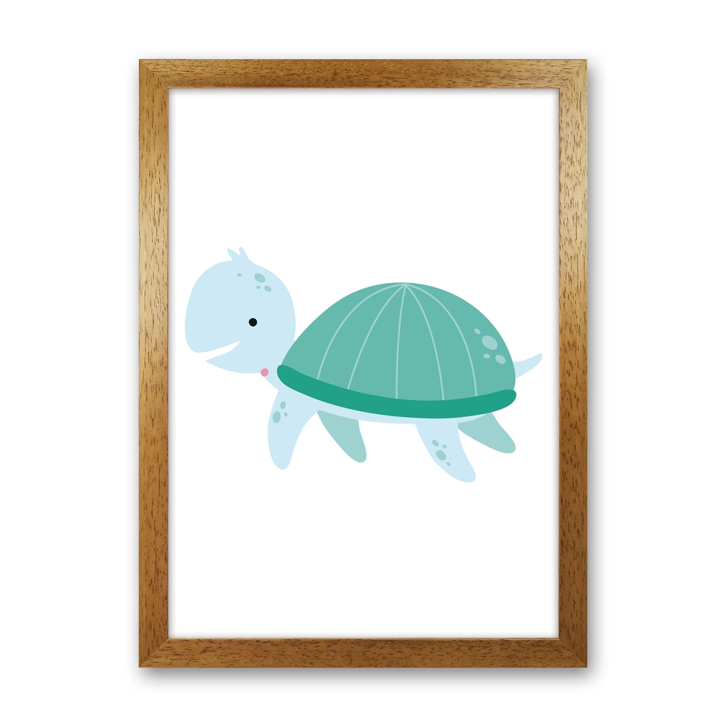 Children's Animals, Turtle Modern Print Oak Grain
