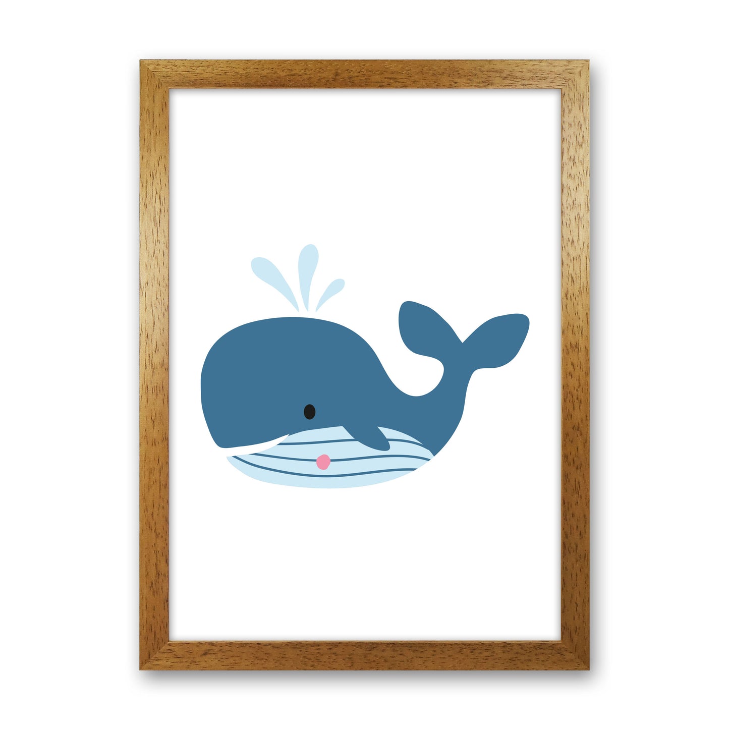 Children's Animals, Whale Modern Print Oak Grain