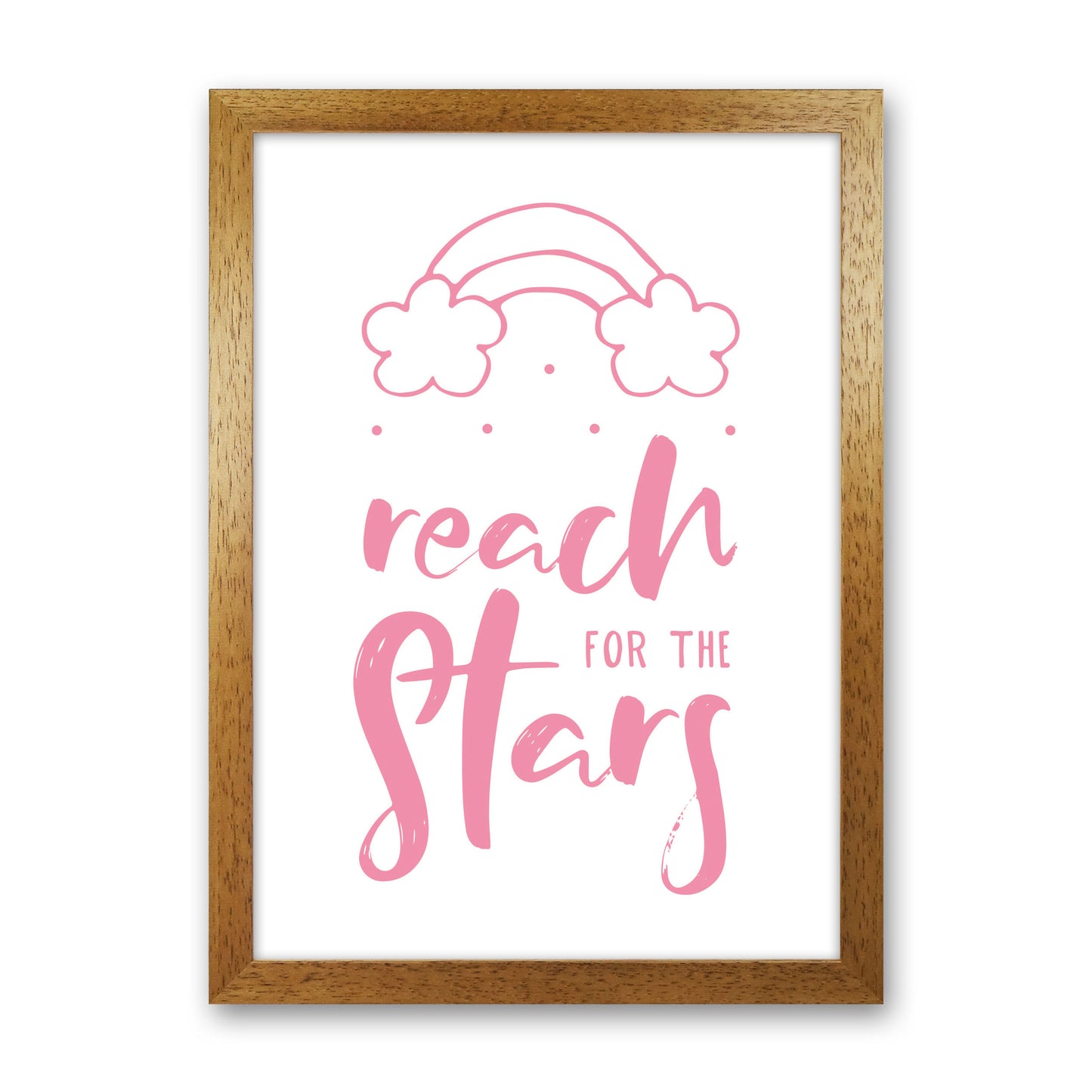 Reach For The Stars Pink Modern Print Oak Grain