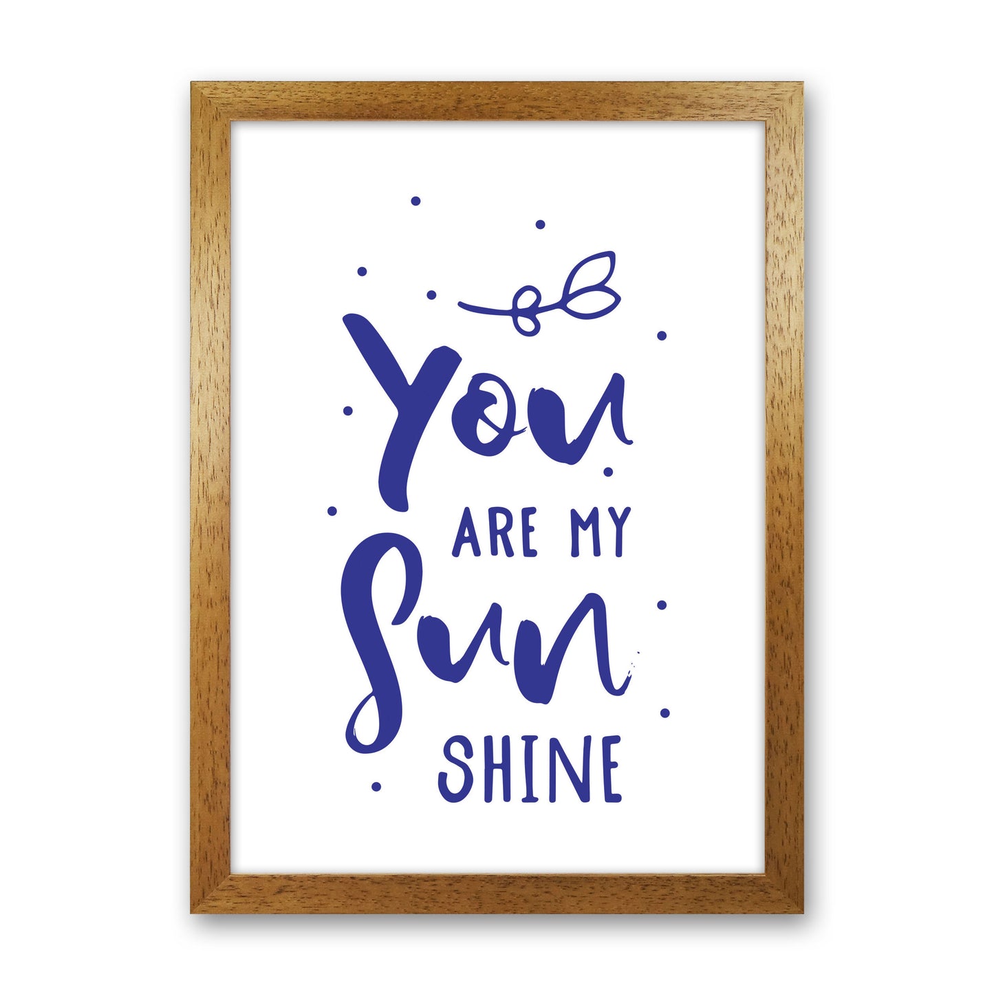 You Are My Sunshine Navy Modern Print Oak Grain
