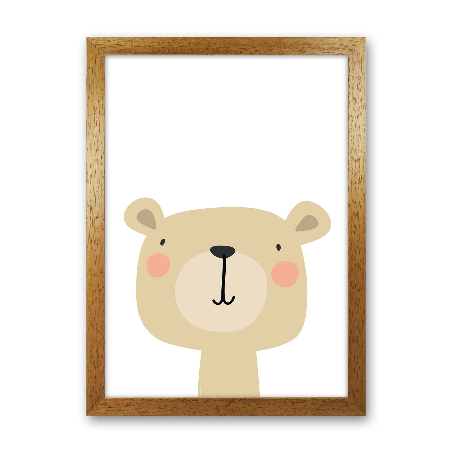 Beige Bear Modern Print Animal Art Print Oak Grain