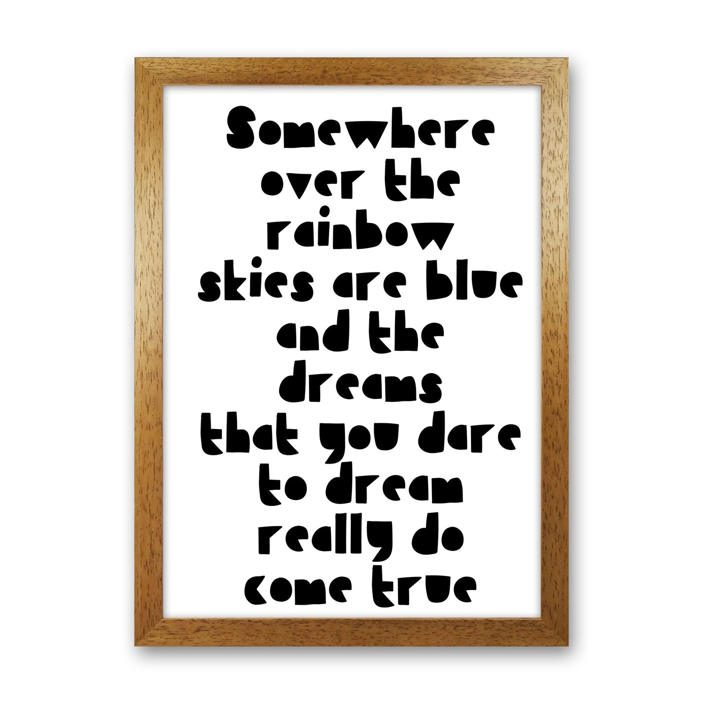 Somewhere Over The Rainbow Black Modern Print Oak Grain