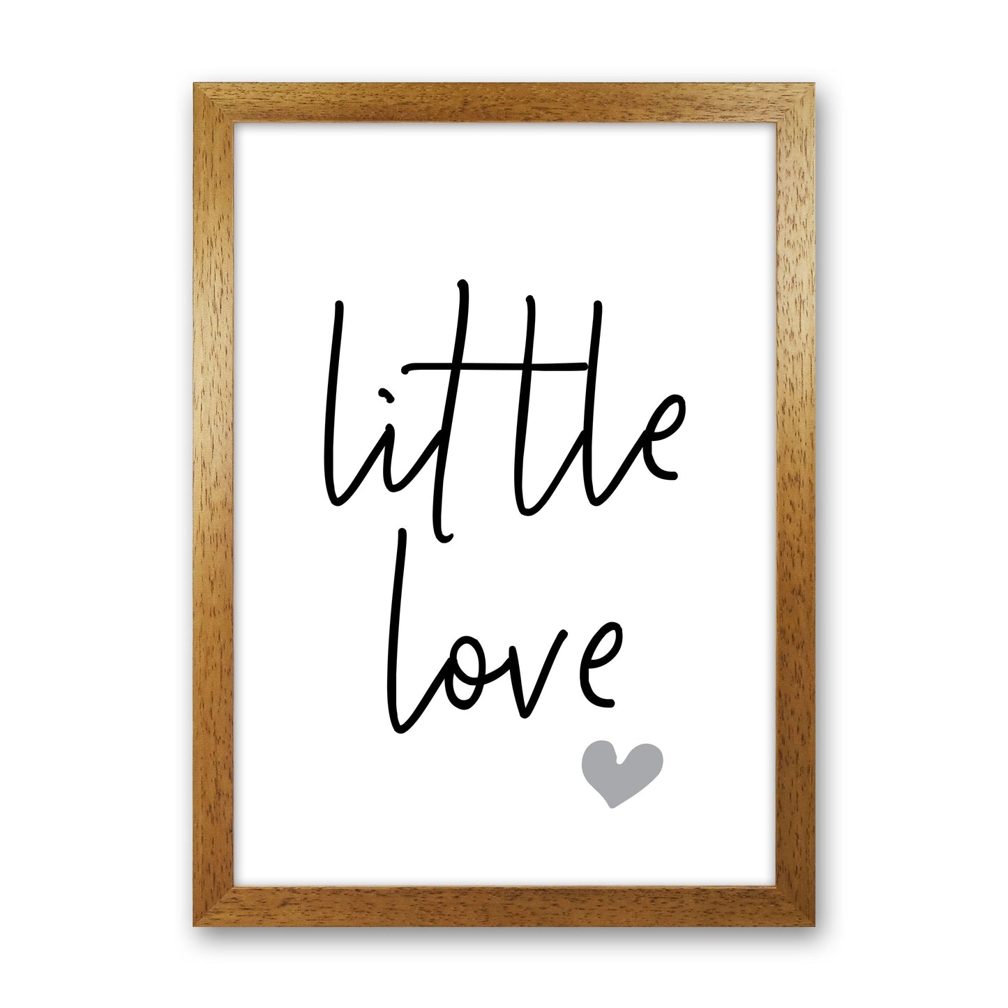 Little Love Framed Nursey Wall Art Print Oak Grain