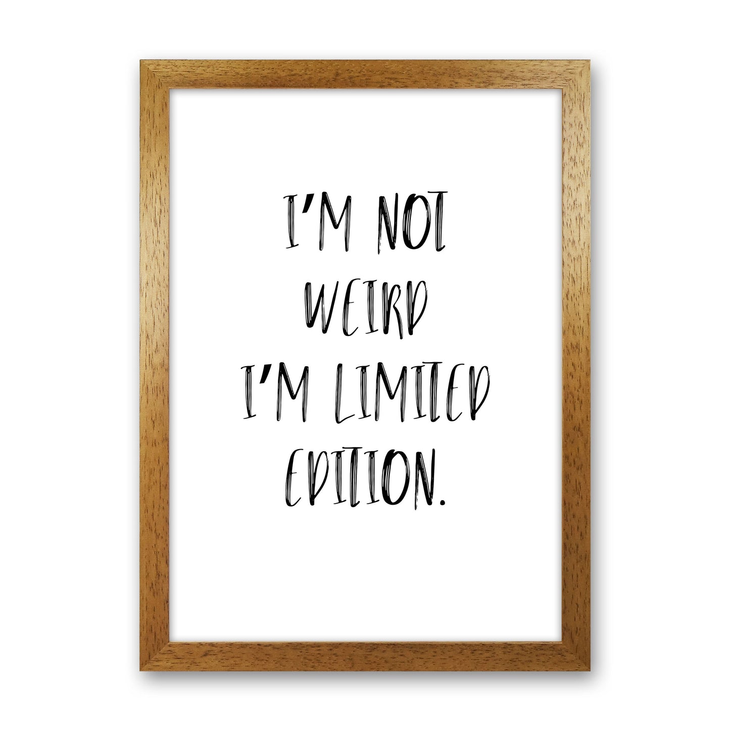 Limited Edition Framed Typography Wall Art Print Oak Grain