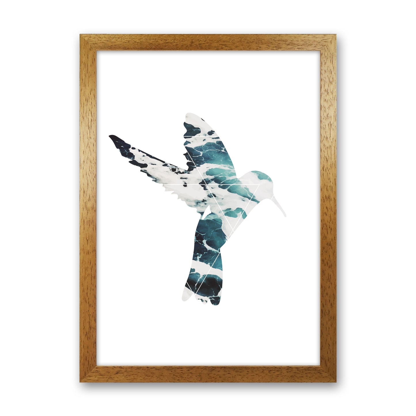Blue Sea Bird Modern Print Animal Art Print Oak Grain