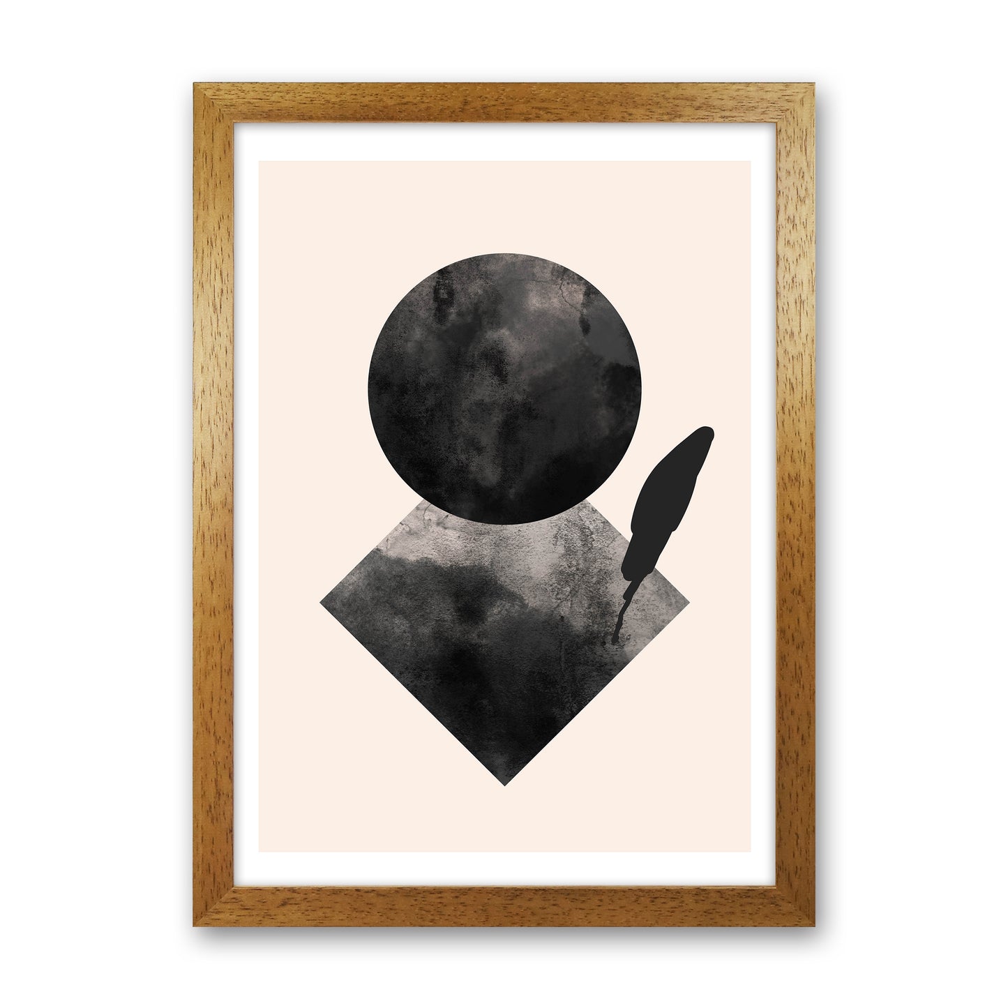 Nude And Black Watercolour 2 Art Print by Pixy Paper Oak Grain
