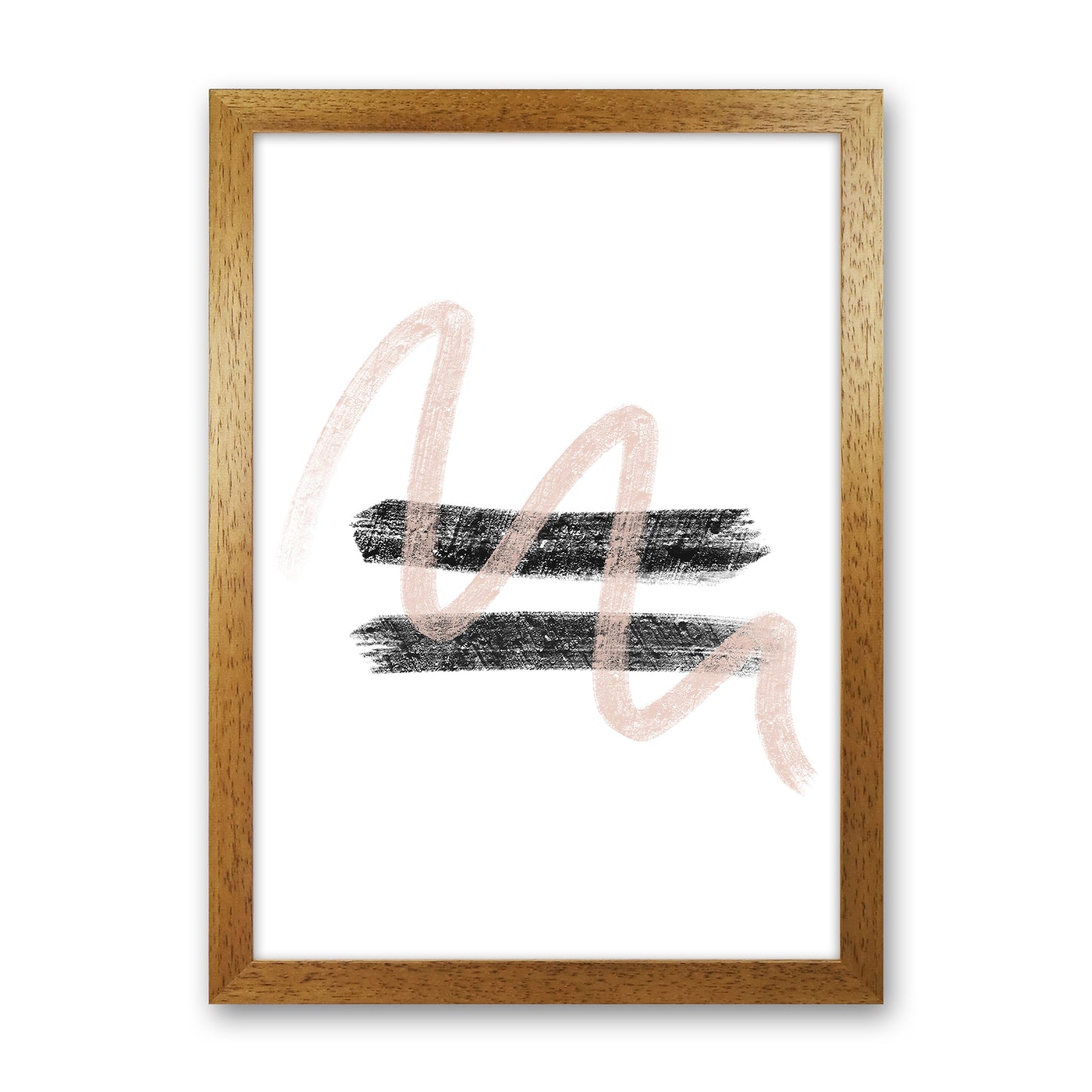 Dalia Chalk Pink And Black Line Contrast Art Print by Pixy Paper Oak Grain