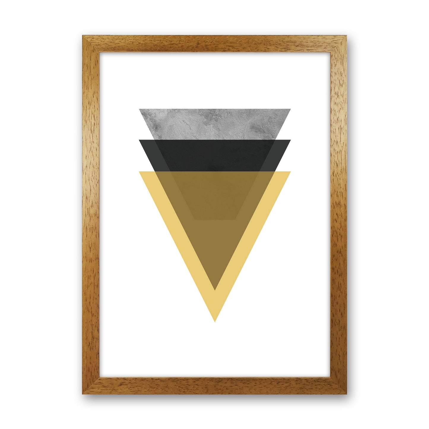 Geometric Mustard And Black Triangles Art Print by Pixy Paper Oak Grain