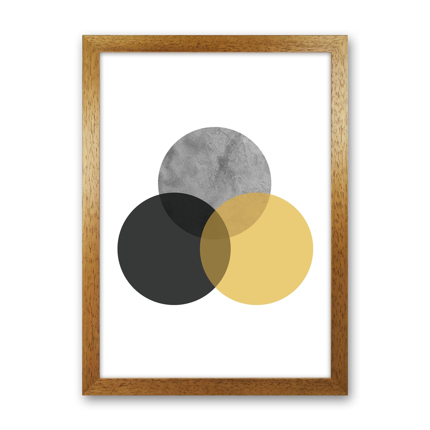 Geometric Mustard And Black Circles Art Print by Pixy Paper Oak Grain