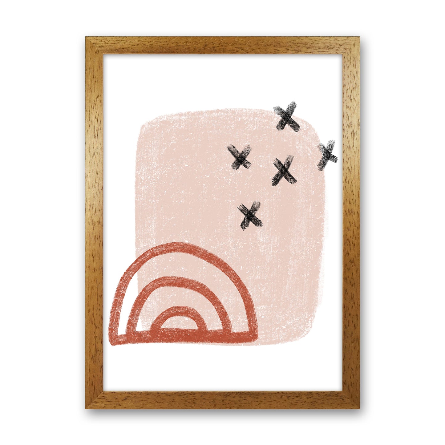 Dalia Chalk Red Rainbow Art Print by Pixy Paper Oak Grain