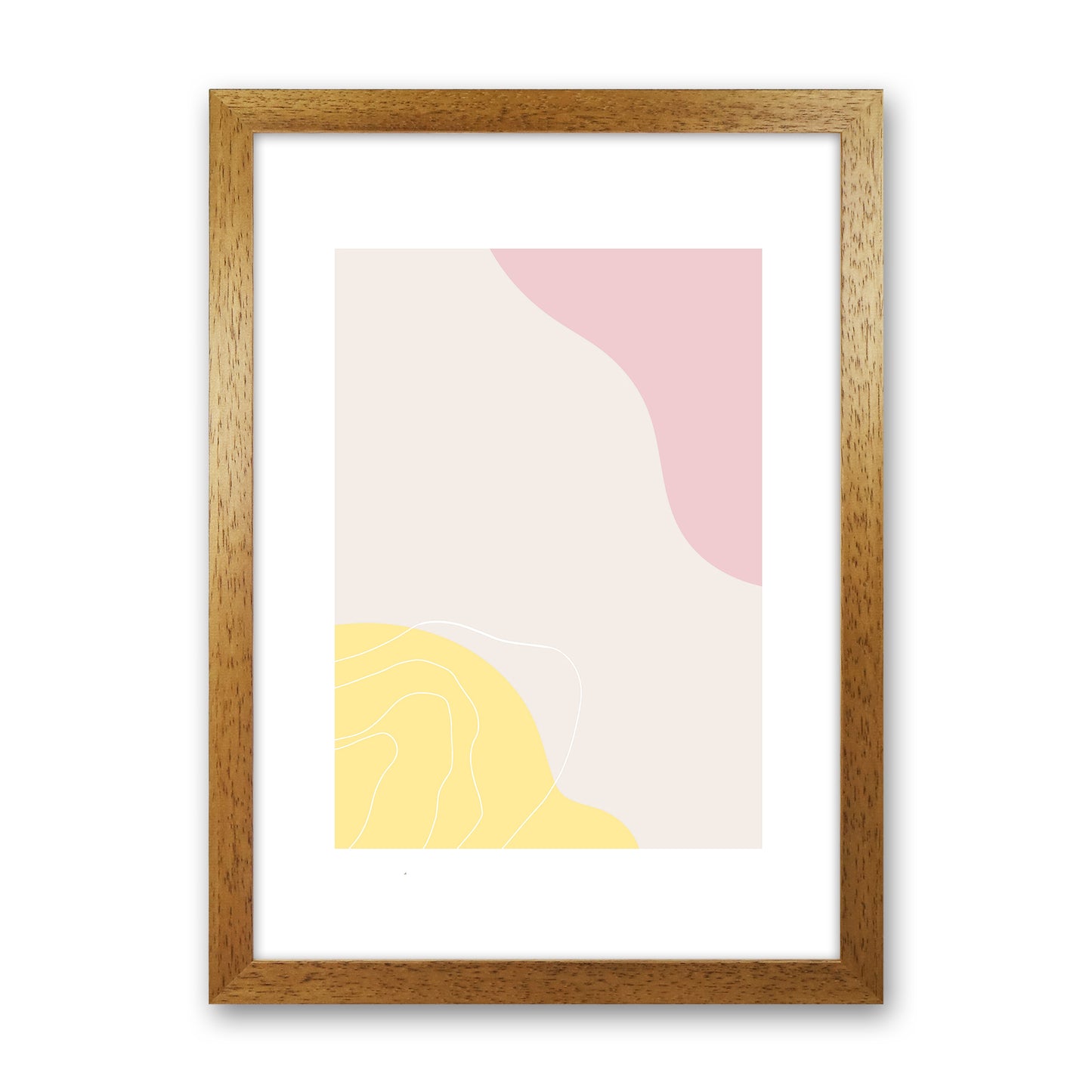 Mila Pink Abstract N18 Art Print by Pixy Paper Oak Grain