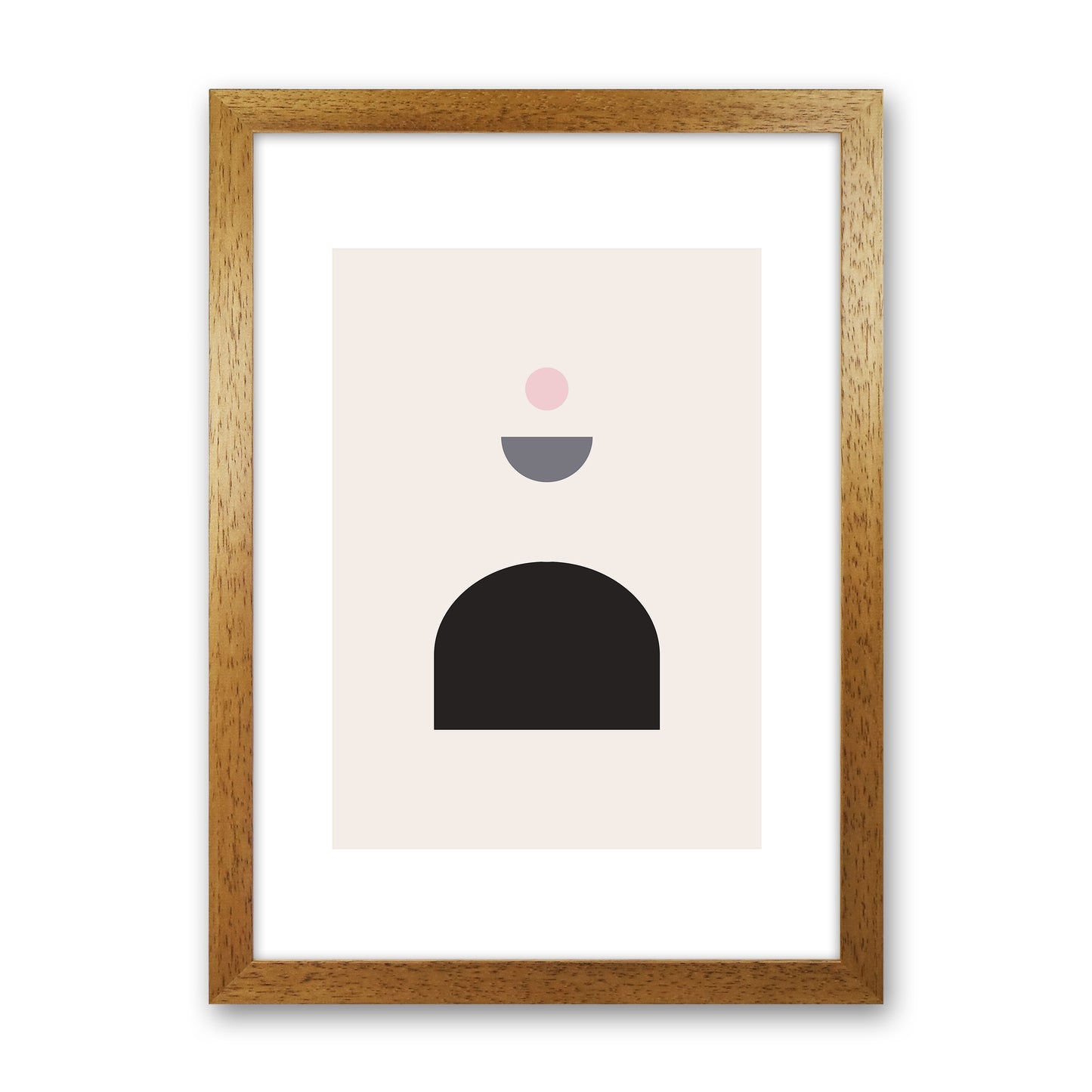 Mila Pink Abstract N13 Art Print by Pixy Paper Oak Grain