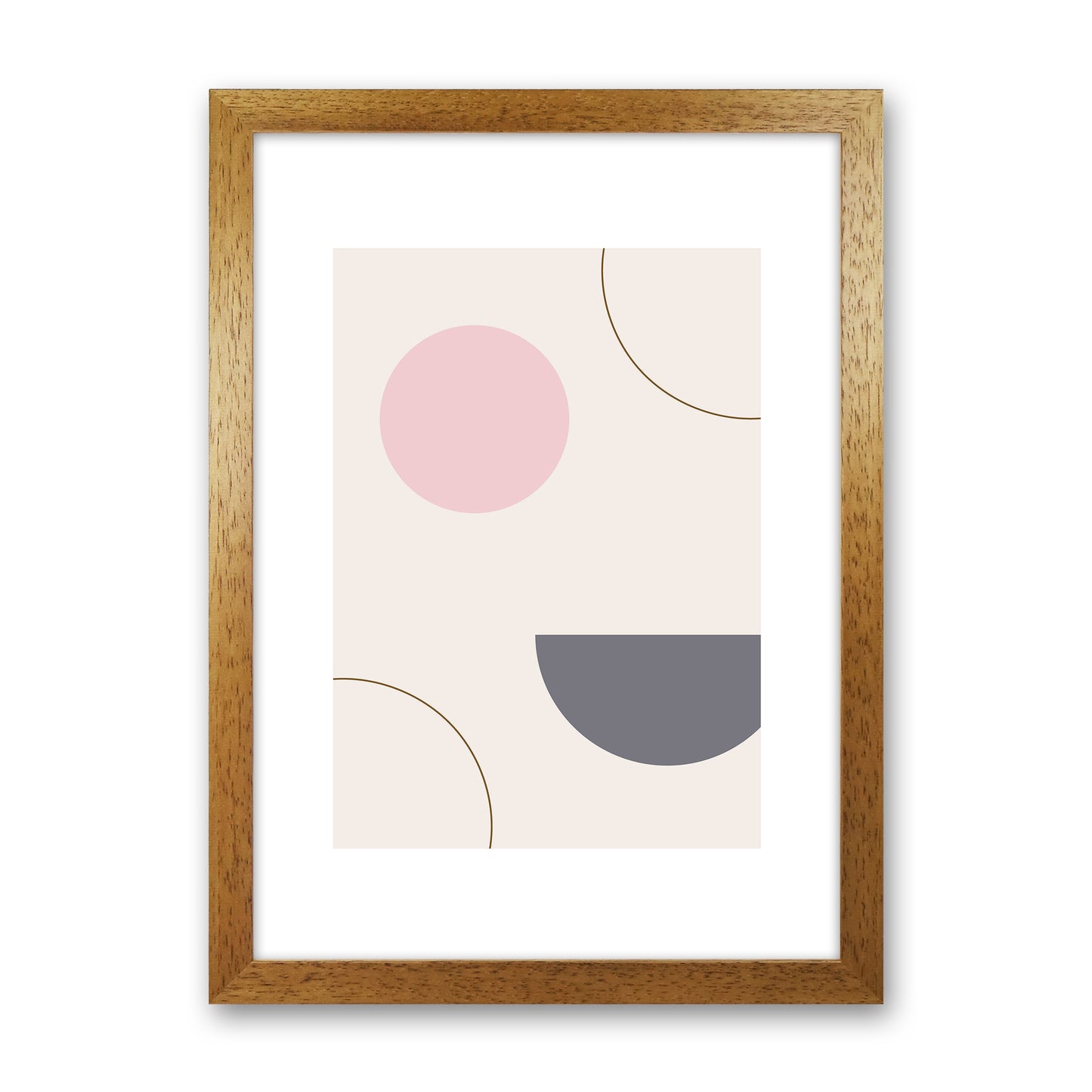 Mila Pink Abstract N23 Art Print by Pixy Paper Oak Grain