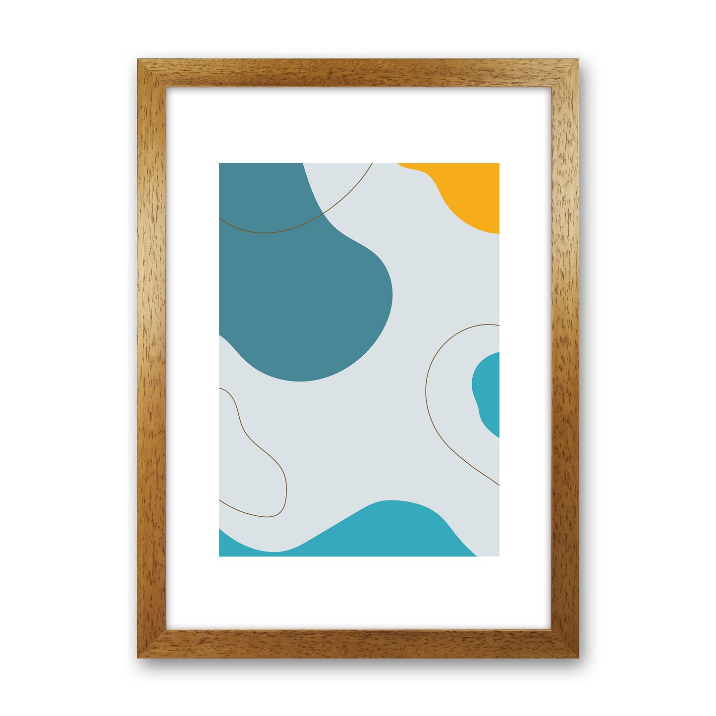 Mita Teal Abstract N16 Art Print by Pixy Paper Oak Grain