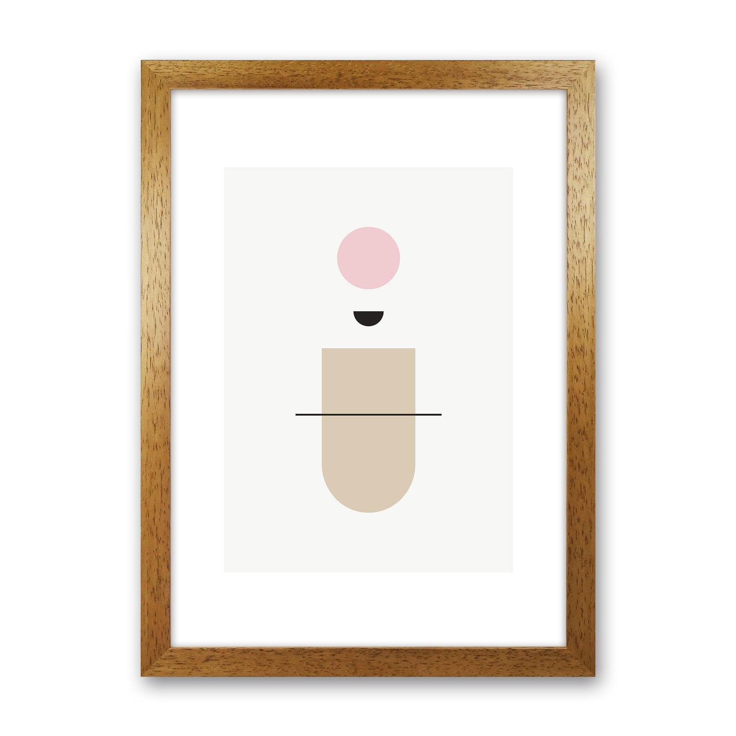 Mila Abstract Pink N1 Art Print by Pixy Paper Oak Grain
