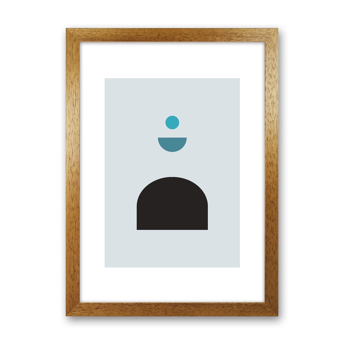 Mita Teal Abstract N12 Art Print by Pixy Paper Oak Grain