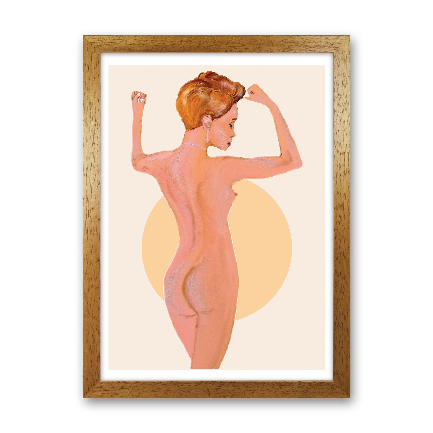 Nude Woman Art Print by Pixy Paper Oak Grain