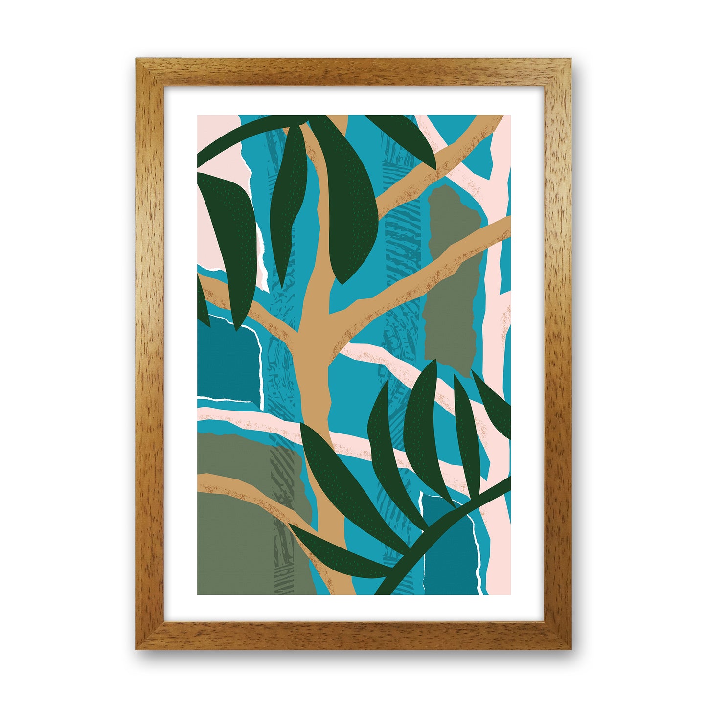 Jungle Tree Abstract Art Print by Pixy Paper Oak Grain