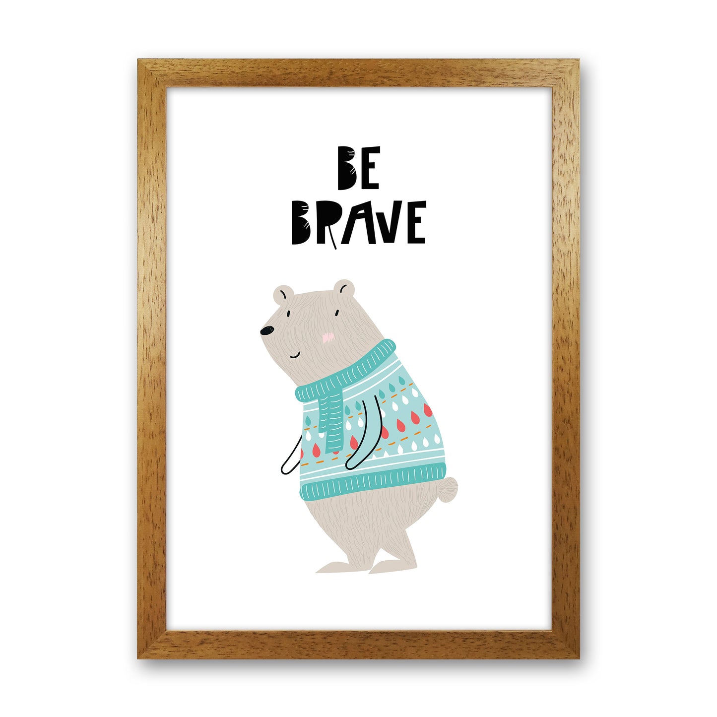 Be Brave Animal Art Print by Pixy Paper Oak Grain