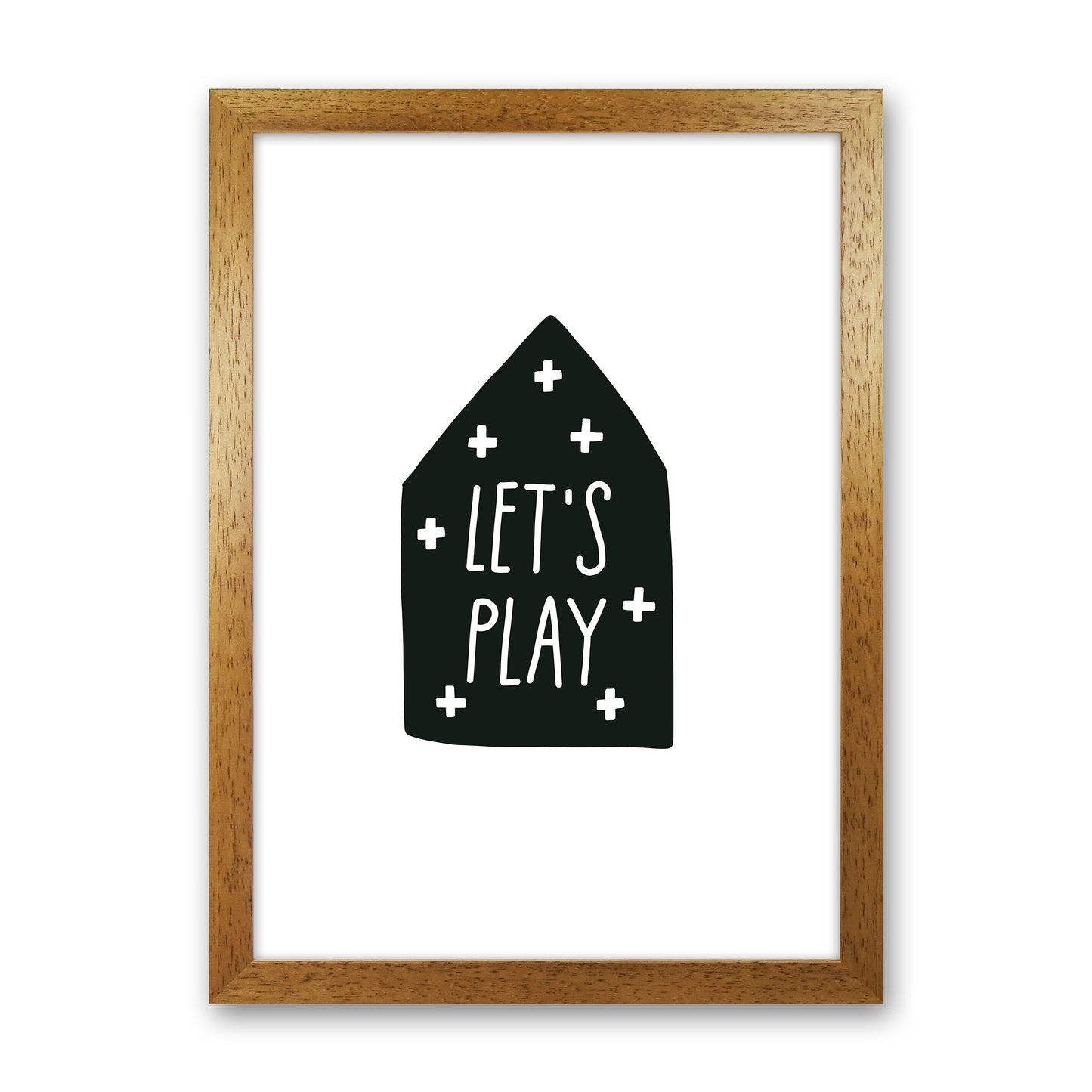 Let'S Play House Black Super Scandi Art Print by Pixy Paper Oak Grain