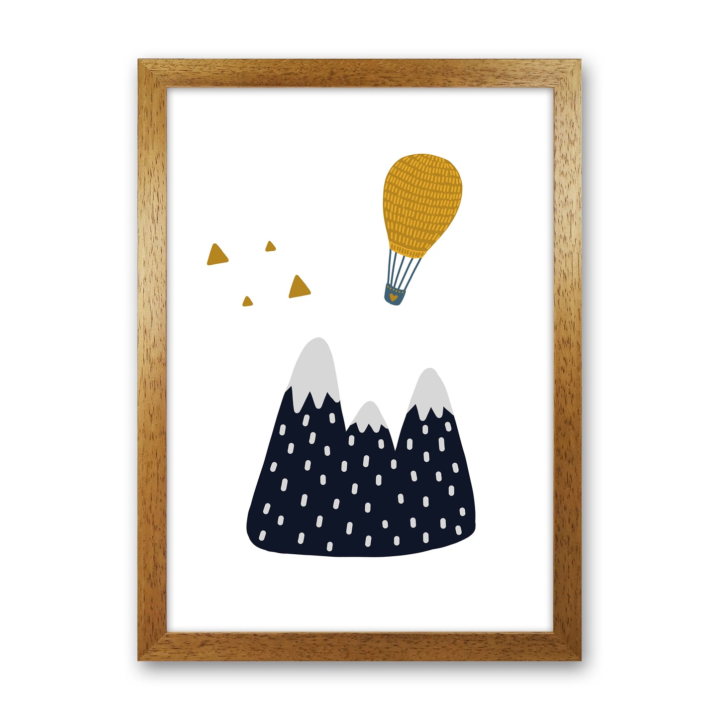 Little Explorer Hot Air Balloon Art Print by Pixy Paper Oak Grain