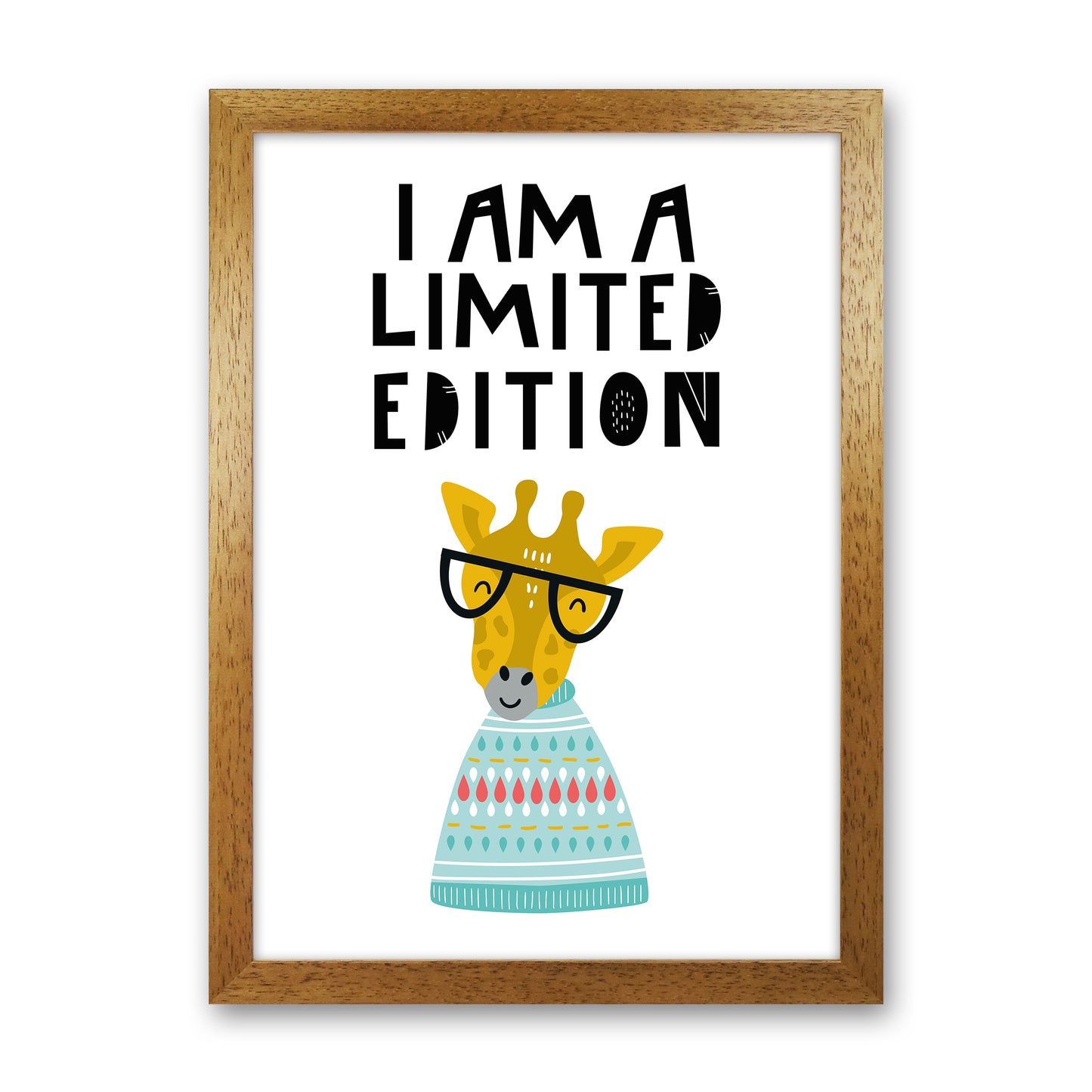 I Am Limited Edition Animal Pop Art Print by Pixy Paper Oak Grain
