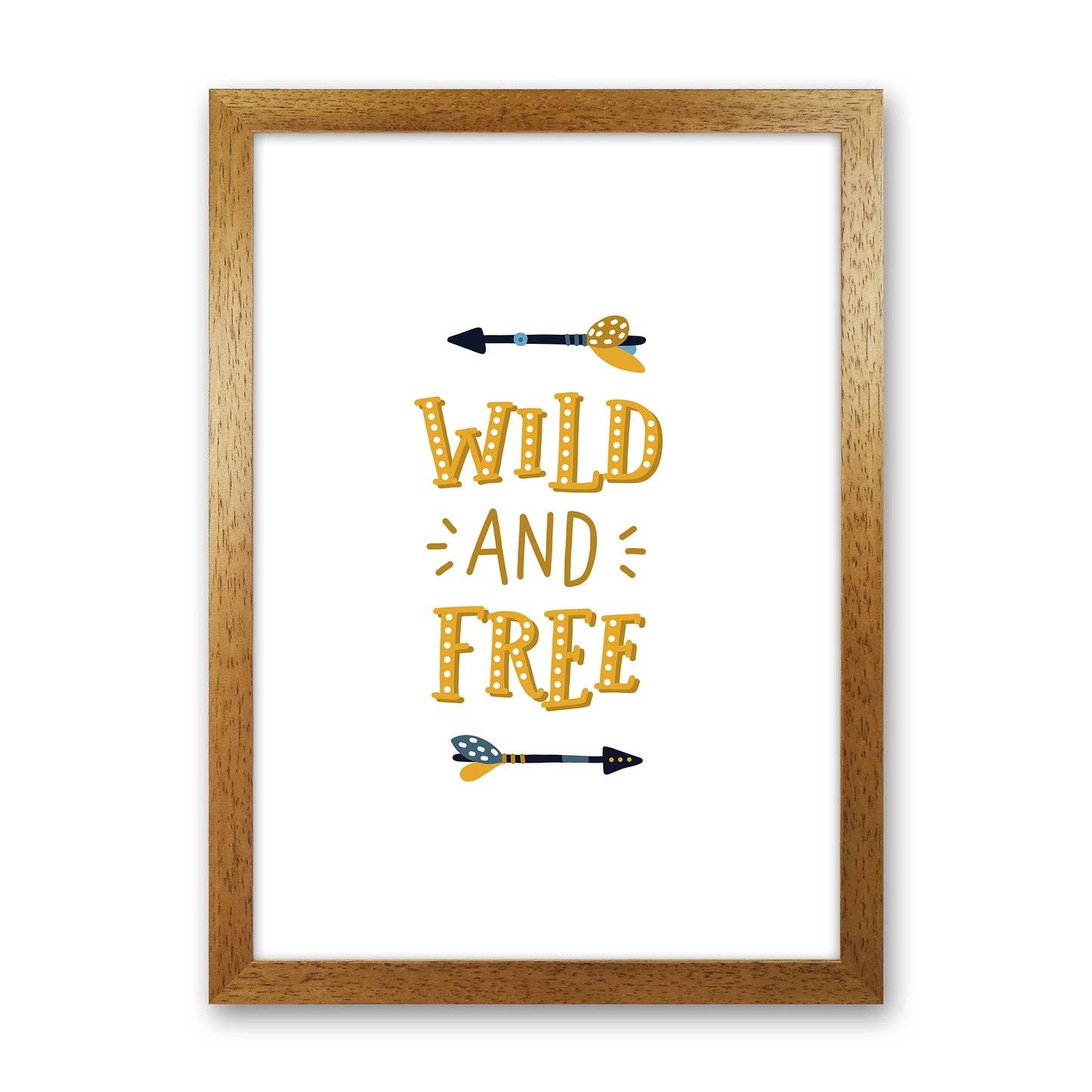 Little Explorer Wild And Free Art Print by Pixy Paper Oak Grain