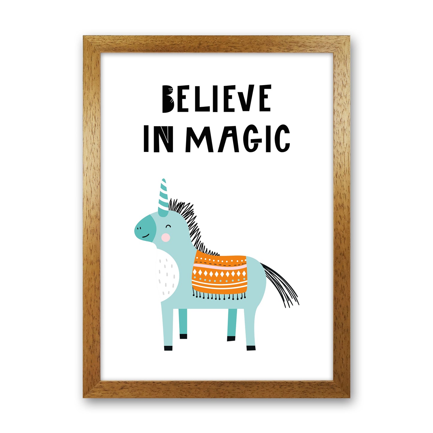 Believe In Magic Animal Pop Art Print by Pixy Paper Oak Grain