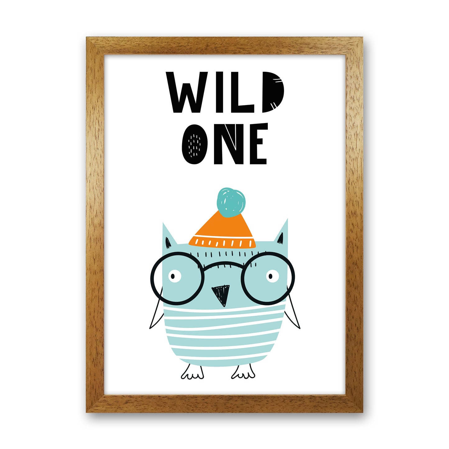 Wild One Owl Animal Pop Art Print by Pixy Paper Oak Grain