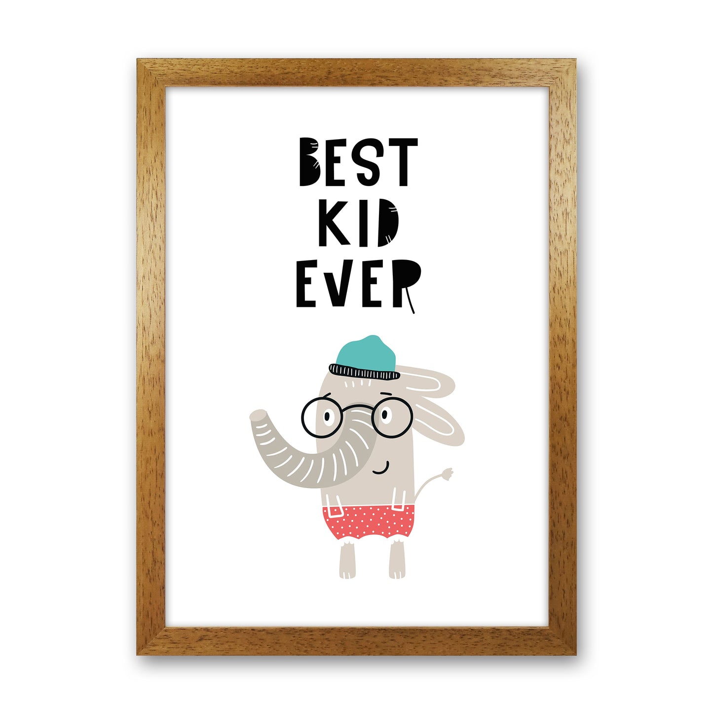 Best Kid Ever Animal Pop Art Print by Pixy Paper Oak Grain