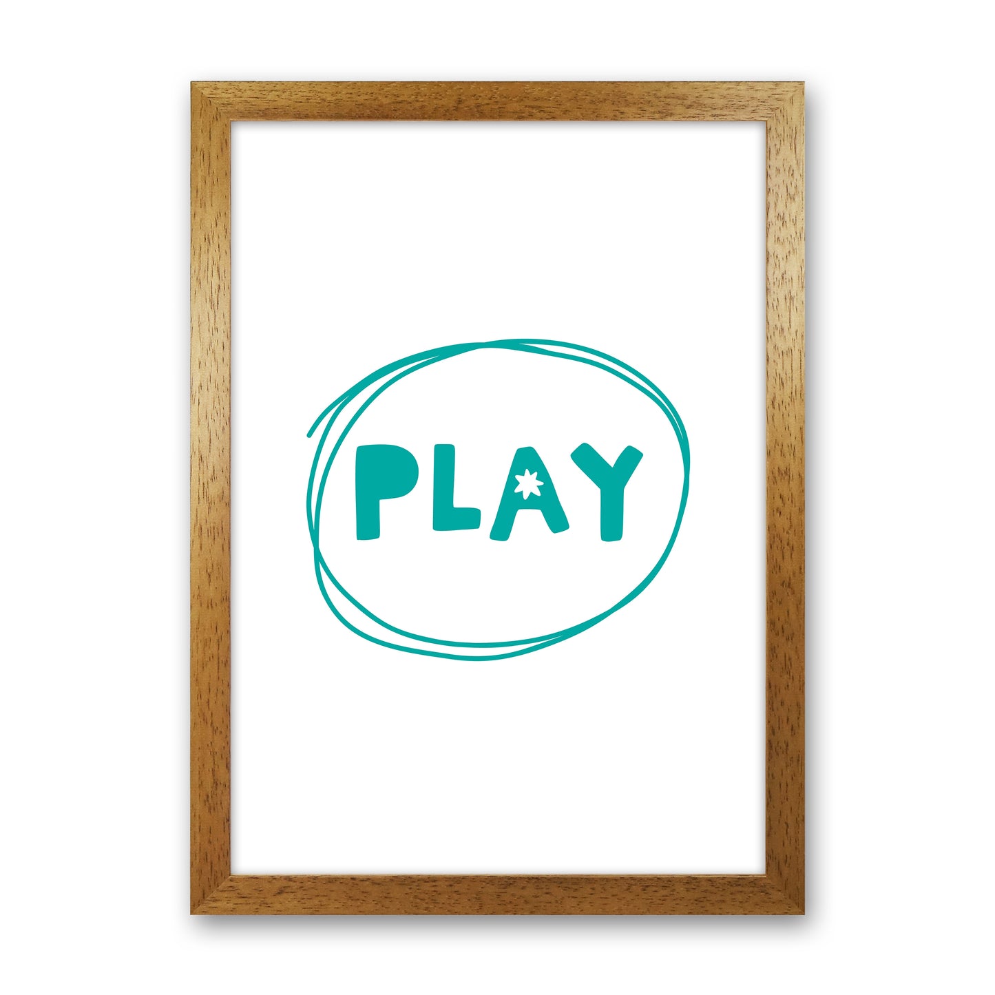 Play Teal Super Scandi Art Print by Pixy Paper Oak Grain