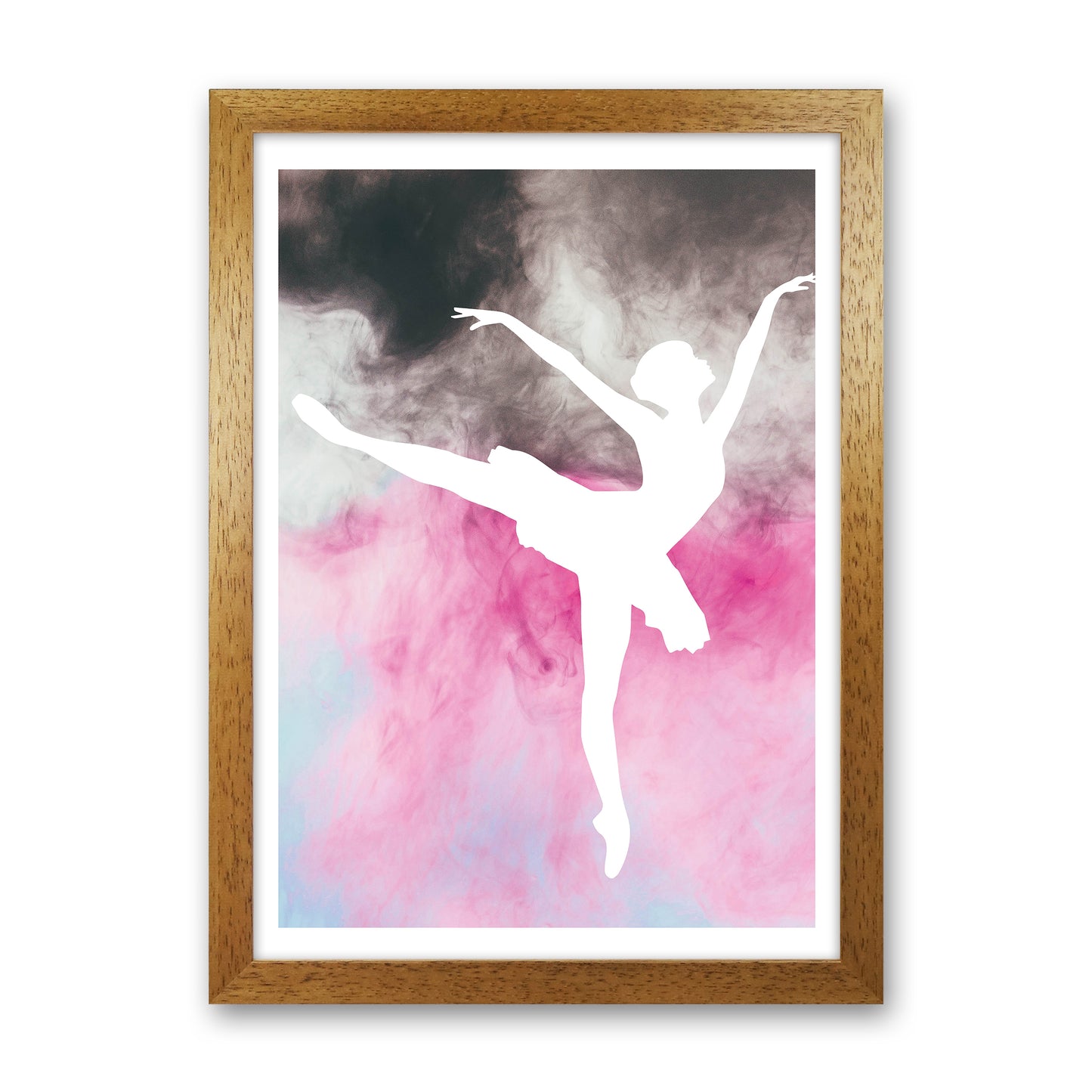 Ballerina Watercolour Art Print by Pixy Paper Oak Grain