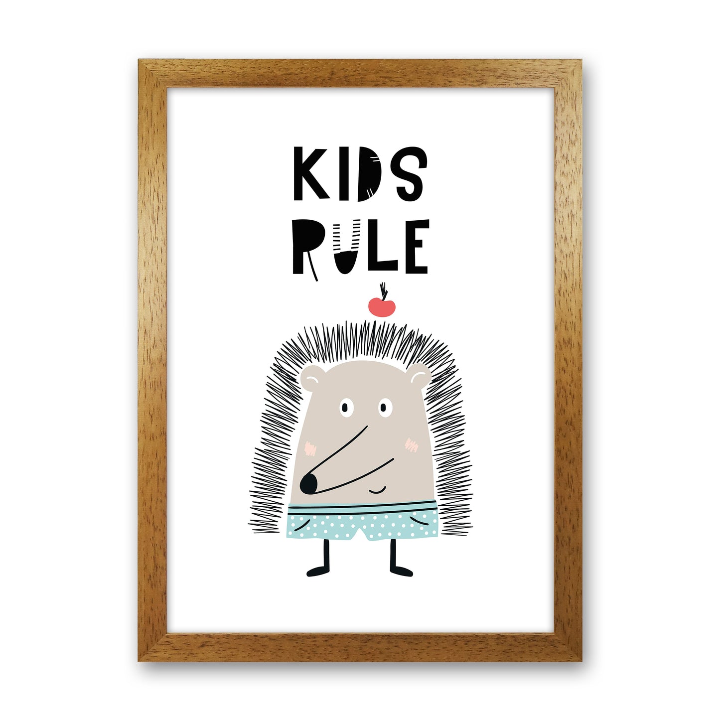 Kids Rule Animal Pop Art Print by Pixy Paper Oak Grain