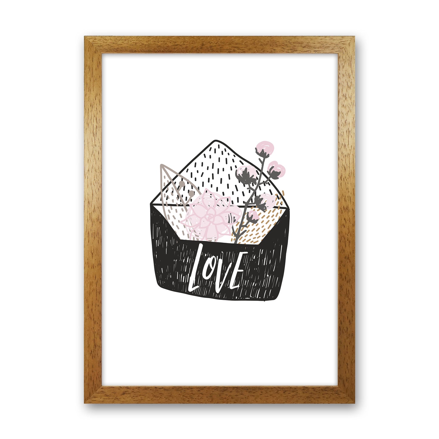 Love Letter Art Print by Pixy Paper Oak Grain