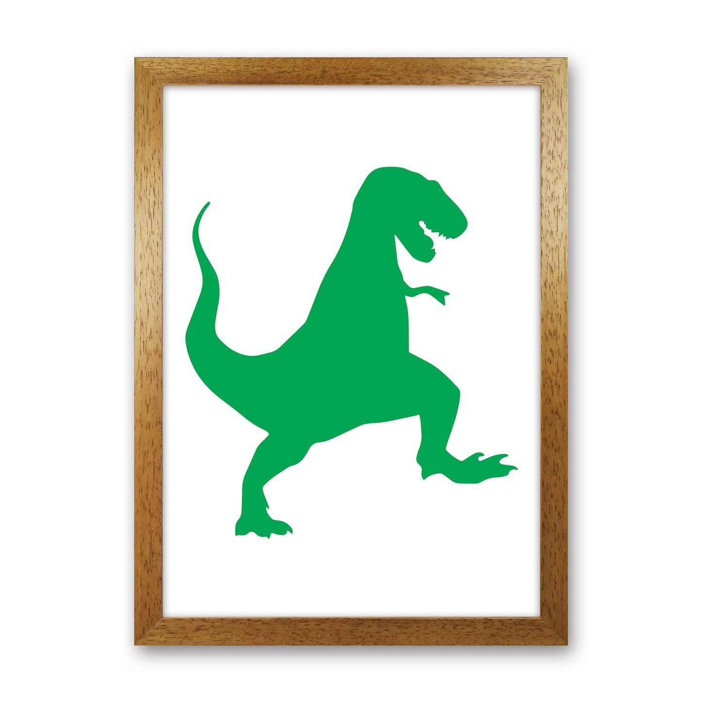 T-Rex Green Art Print by Pixy Paper Oak Grain