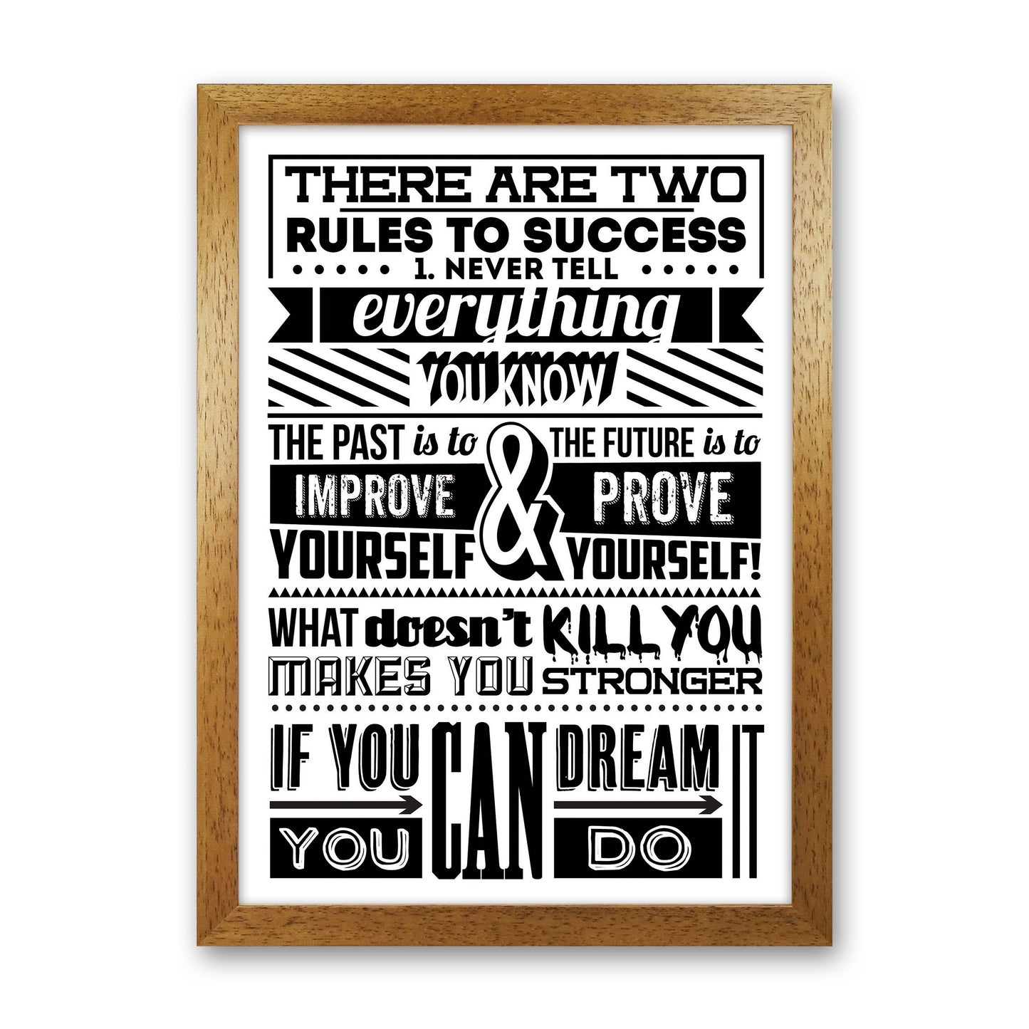 Rules To Success Vintage Art Print by Pixy Paper Oak Grain