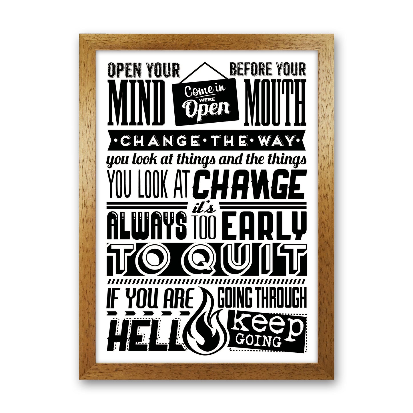 Open Your Mind Vintage Art Print by Pixy Paper Oak Grain