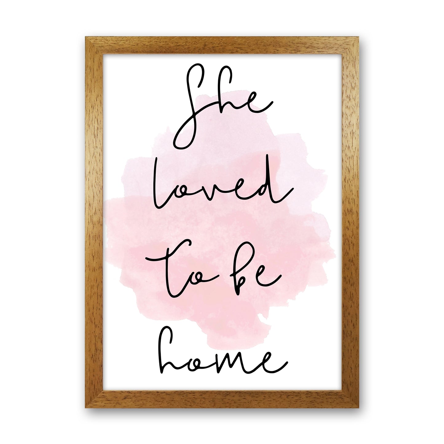 She Loved To Be Home Art Print by Pixy Paper Oak Grain