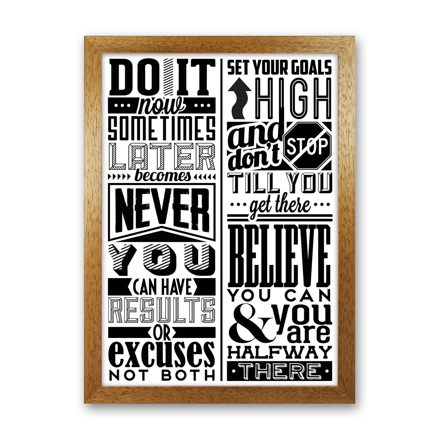 Do It Now Vintage Art Print by Pixy Paper Oak Grain